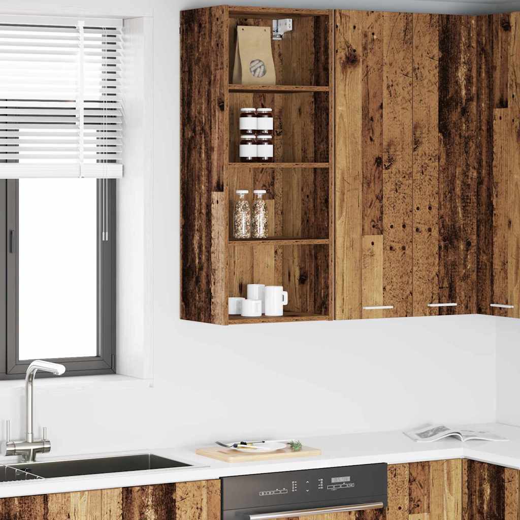 Hangkast met opslag Oudhout 40 x 29,5 x 100 cm Bewerkt hout is nu te koop bij PeponiXL, paradijselijk wonen!