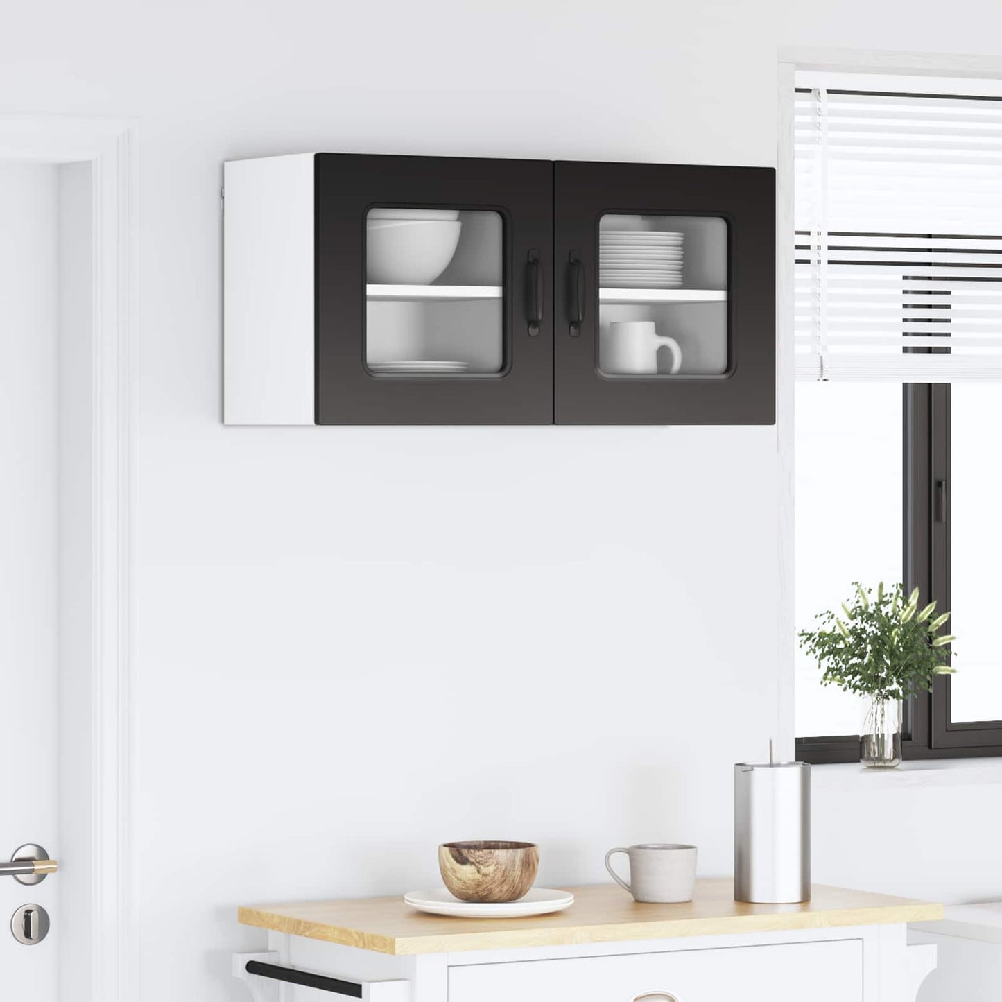 Keukenkast Kalmar 2 pcs Zwart 40 x 31 x 40 cm Bewerkt hout is nu te koop bij PeponiXL, paradijselijk wonen!