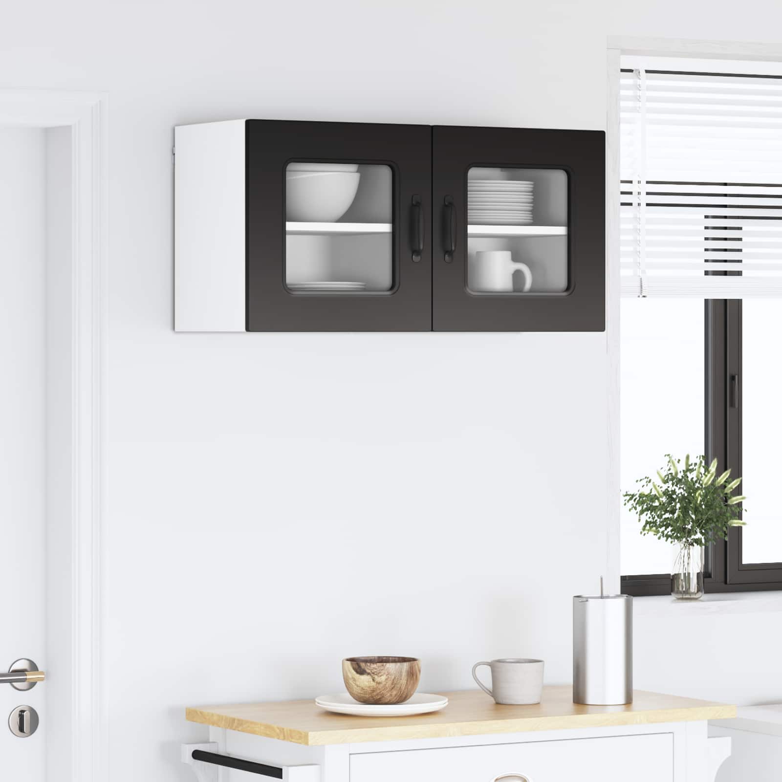 Keukenkast Kalmar 2 pcs Zwart 40 x 31 x 40 cm Bewerkt hout is nu te koop bij PeponiXL, paradijselijk wonen!