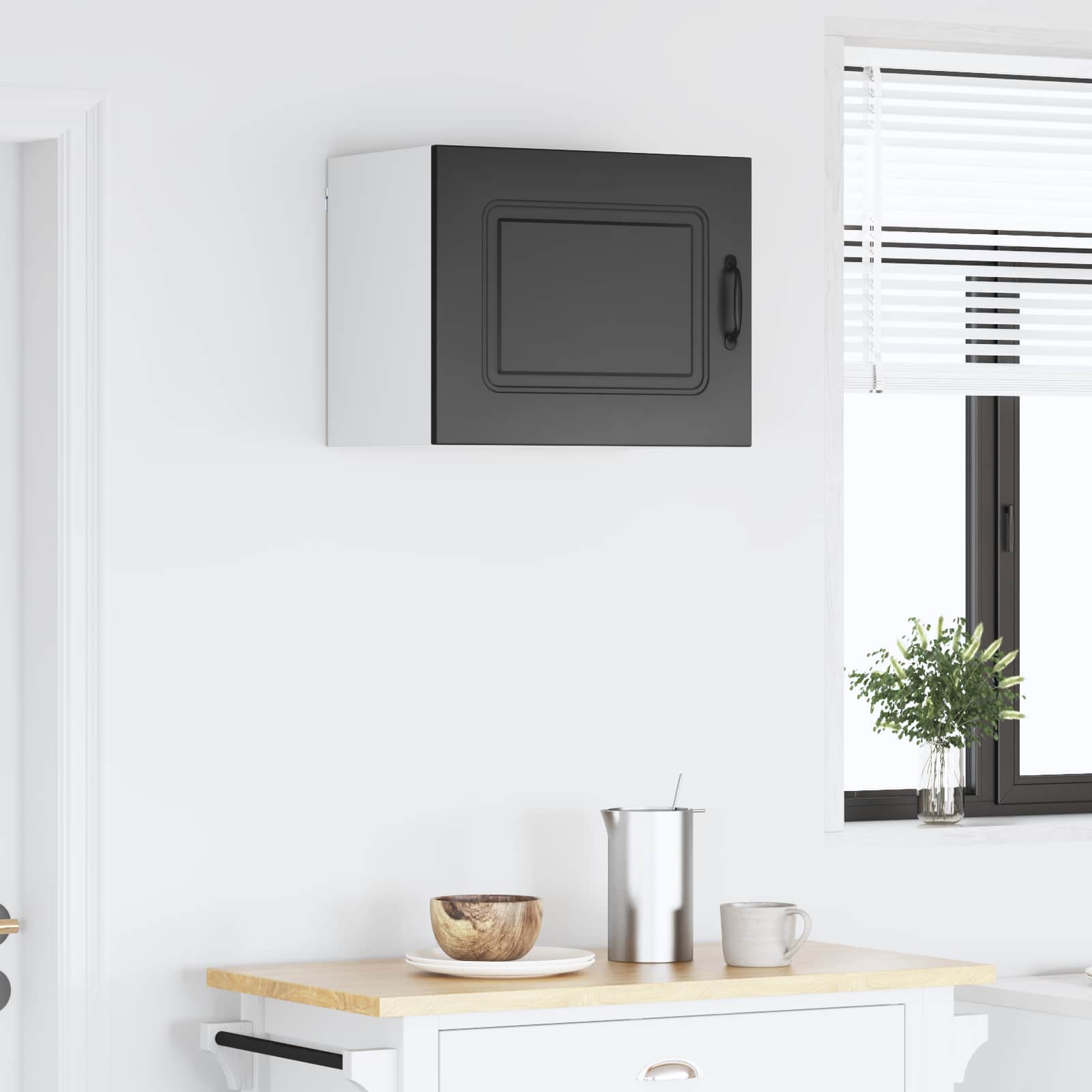 Keukenkast met opslag Kalmar Zwart 50 x 31 x 40 cm Bewerkt hout is nu te koop bij PeponiXL, paradijselijk wonen!