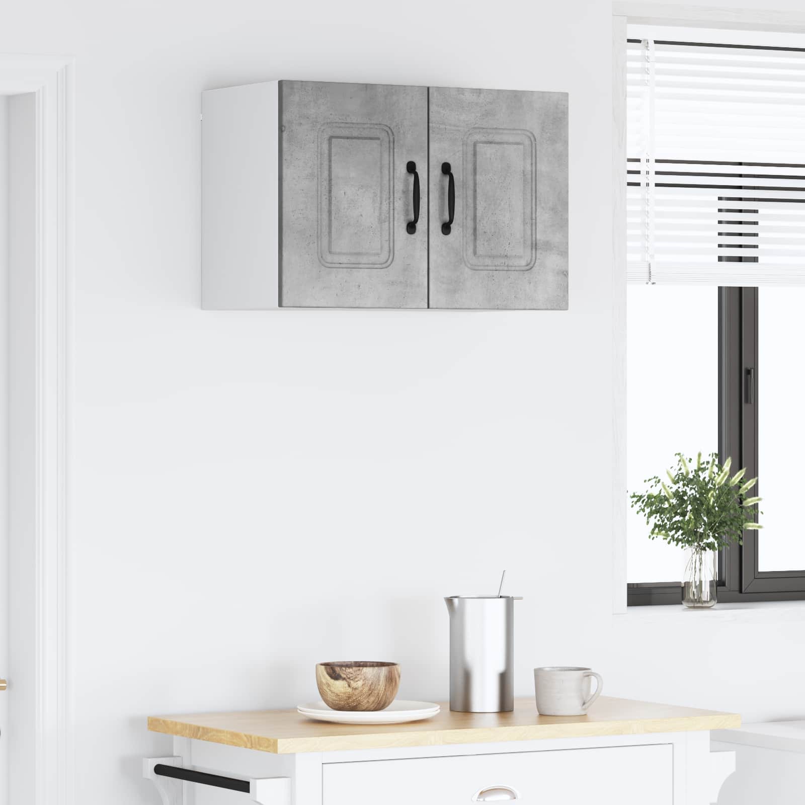 Keukenkast Kalmar Beton Grijs 60 x 31 x 40 cm Bewerkt hout is nu te koop bij PeponiXL, paradijselijk wonen!