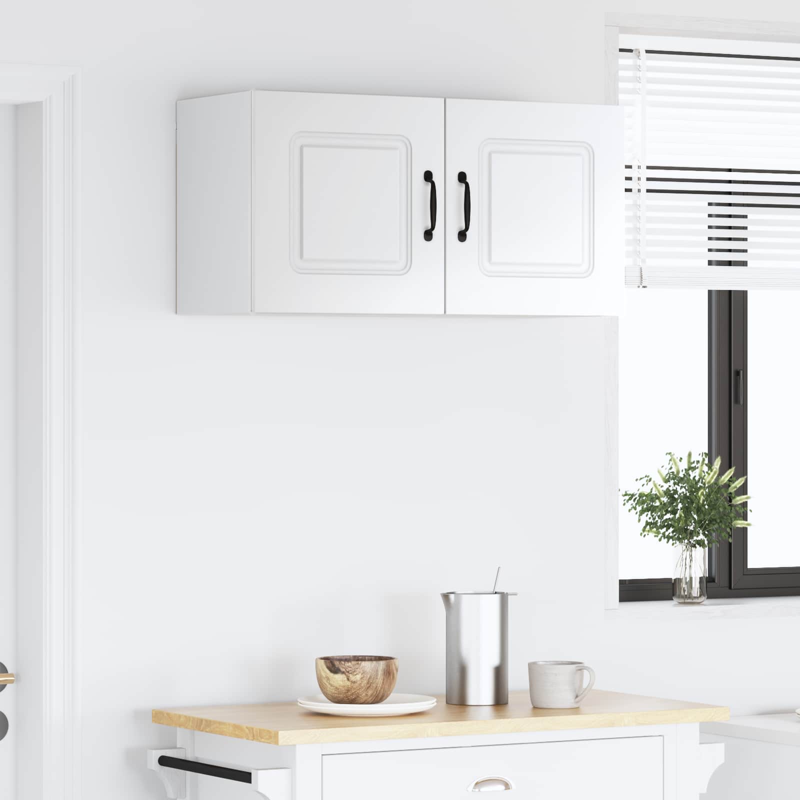 Keukenkast Kalmar Hoogglans wit 80 x 31 x 40 cm Bewerkt hout is nu te koop bij PeponiXL, paradijselijk wonen!