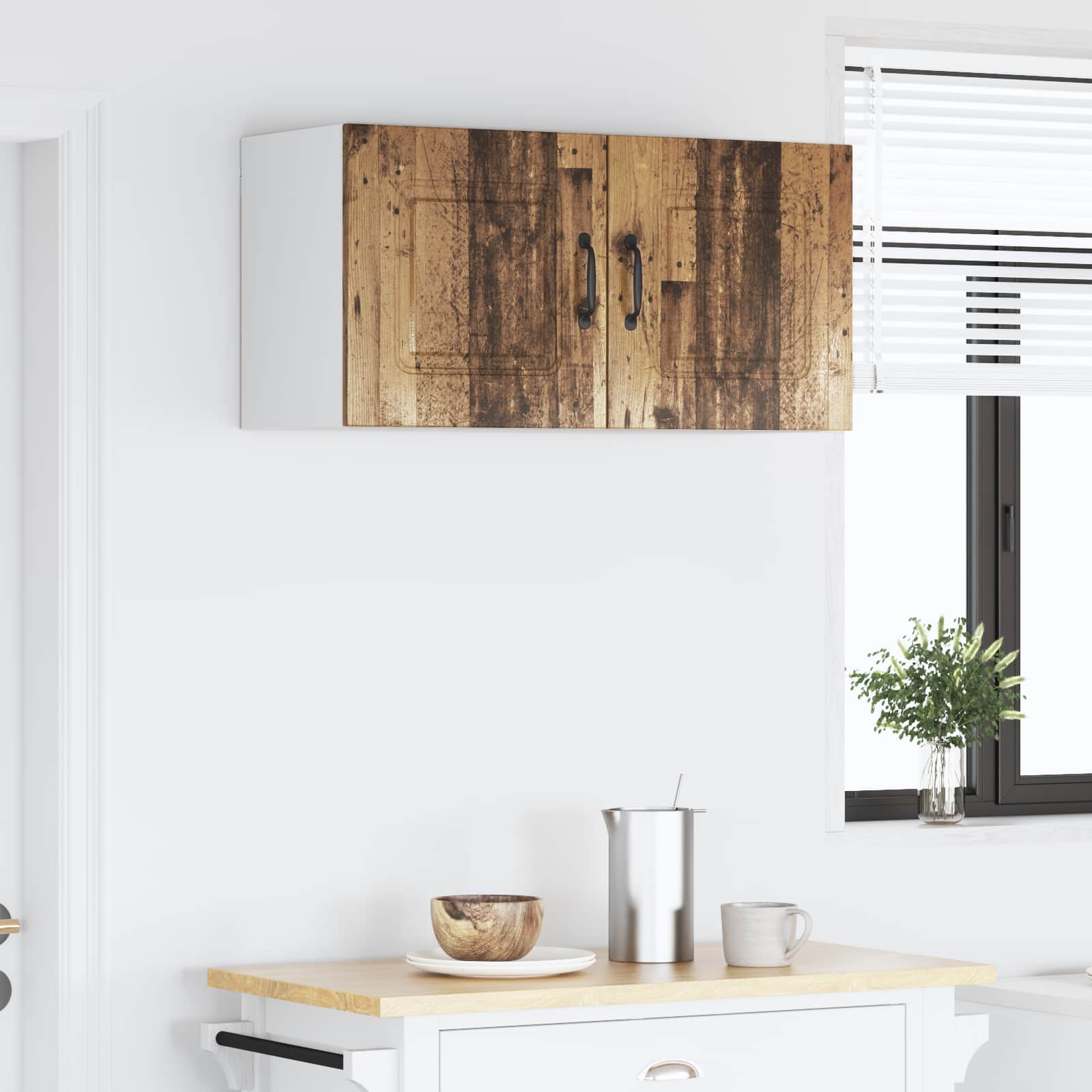 Keukenkast Kalmar Oudhout 80 x 31 x 40 cm Bewerkt hout is nu te koop bij PeponiXL, paradijselijk wonen!