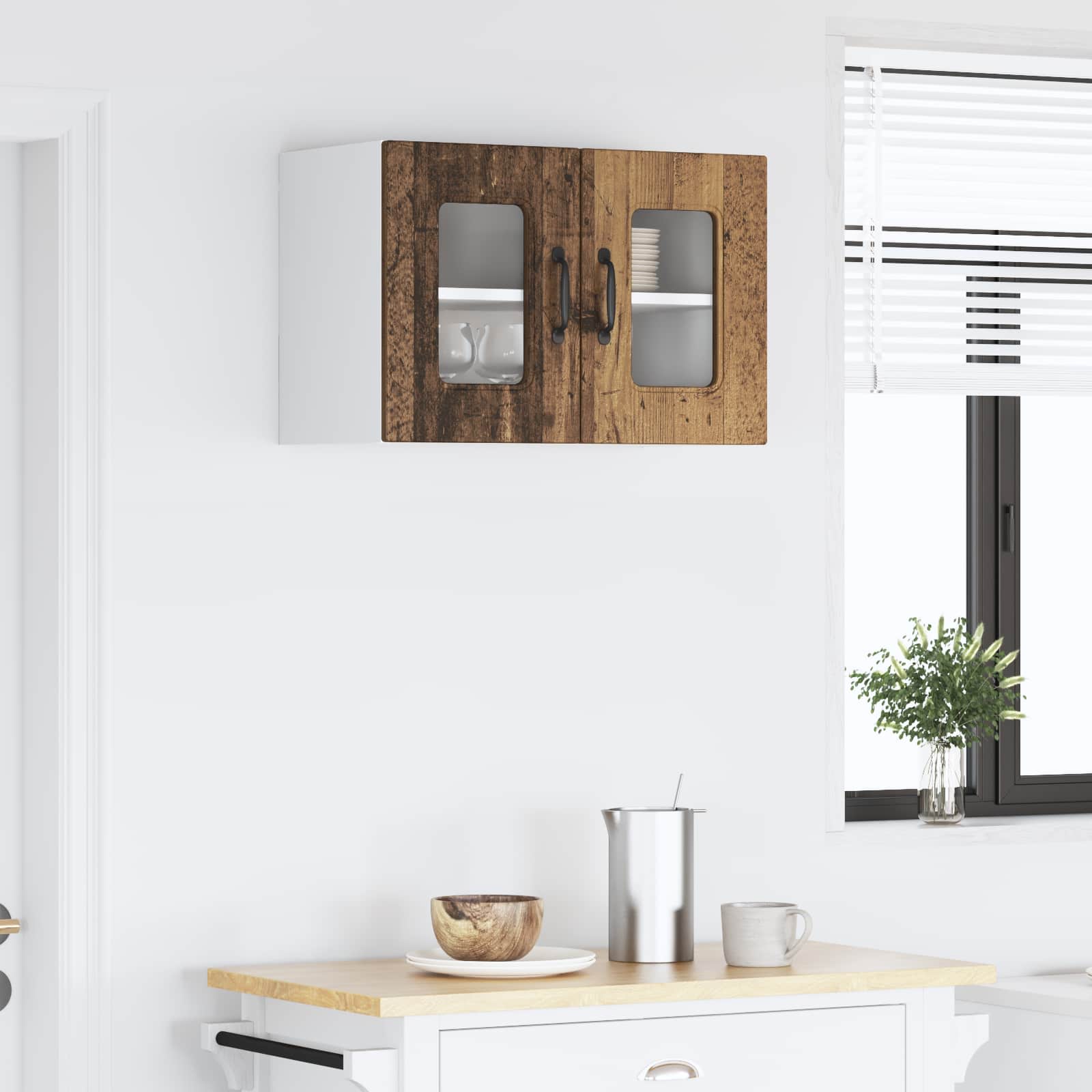 Keukenkast Kalmar Oudhout 60 x 31 x 40 cm Bewerkt hout is nu te koop bij PeponiXL, paradijselijk wonen!