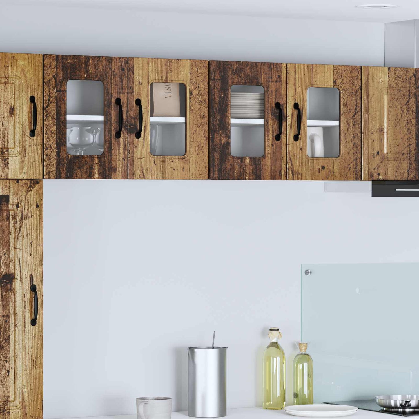 Keukenkast Kalmar 2 pcs Oudhout 60 x 31 x 40 cm Bewerkt hout is nu te koop bij PeponiXL, paradijselijk wonen!