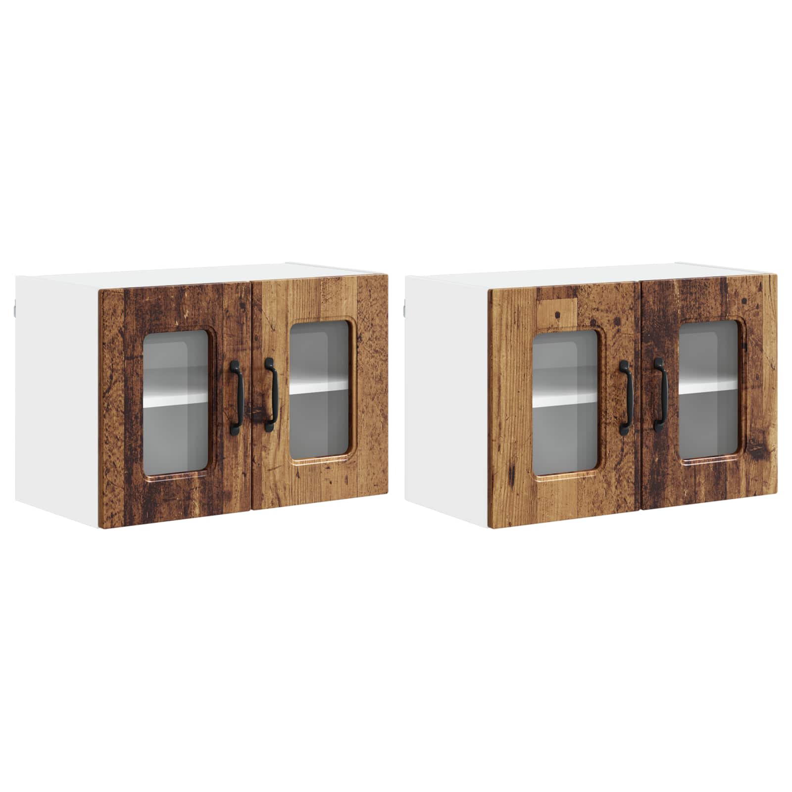 Keukenkast Kalmar 2 pcs Oudhout 60 x 31 x 40 cm Bewerkt hout is nu te koop bij PeponiXL, paradijselijk wonen!