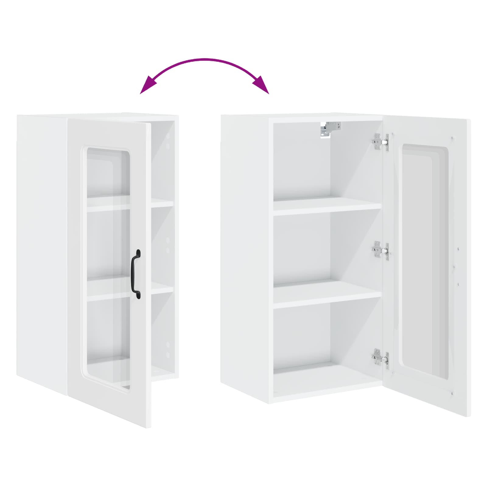 Keukenkast Kalmar Hoogglans wit 40 x 31 x 80 cm Bewerkt hout is nu te koop bij PeponiXL, paradijselijk wonen!