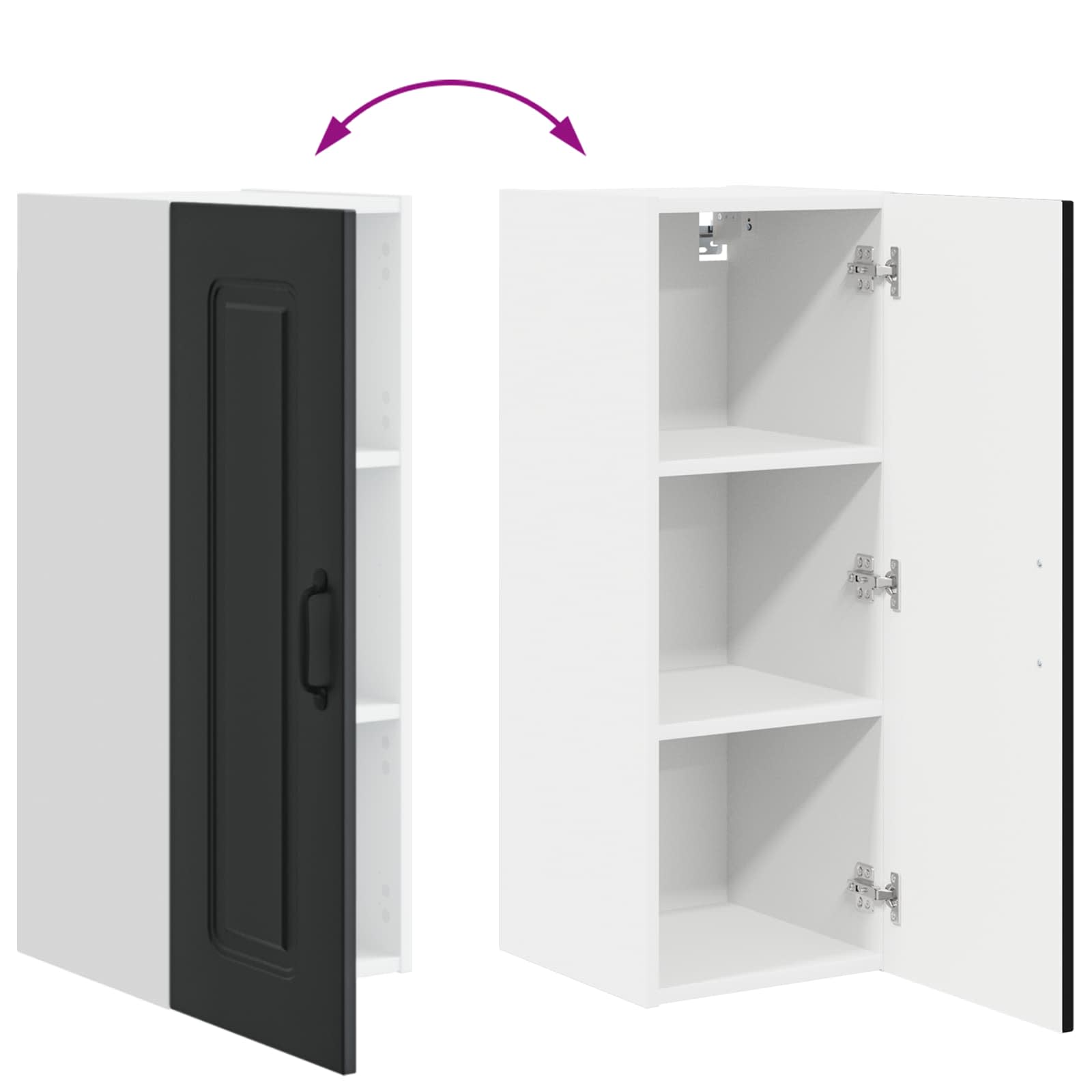 Keukenkast met opslag Kalmar Zwart 30 x 31 x 80 cm Bewerkt hout is nu te koop bij PeponiXL, paradijselijk wonen!