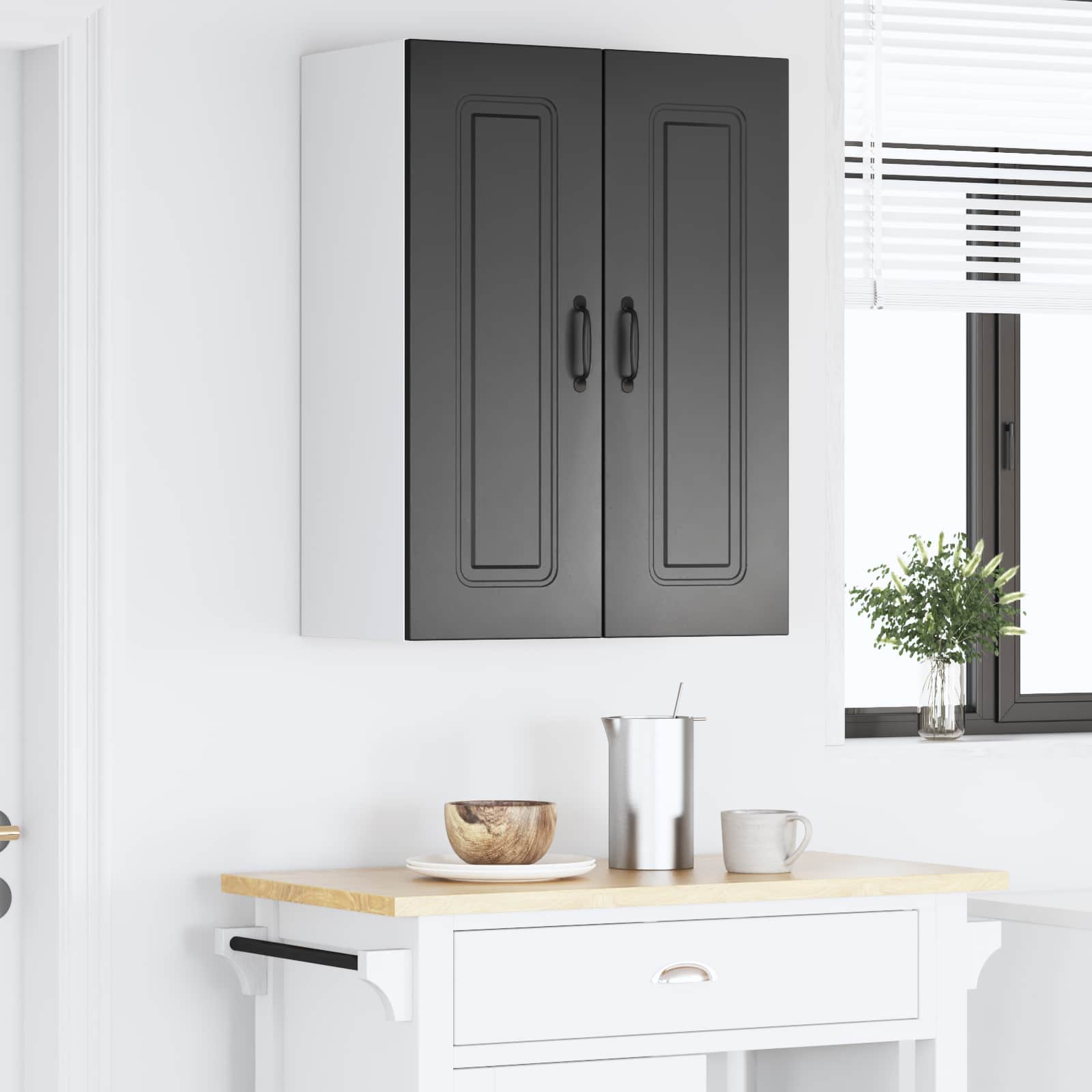 Vaatwasserpaneel met opslag Kalmar 2 pcs Zwart 30 x 31 x 80 cm is nu te koop bij PeponiXL, paradijselijk wonen!