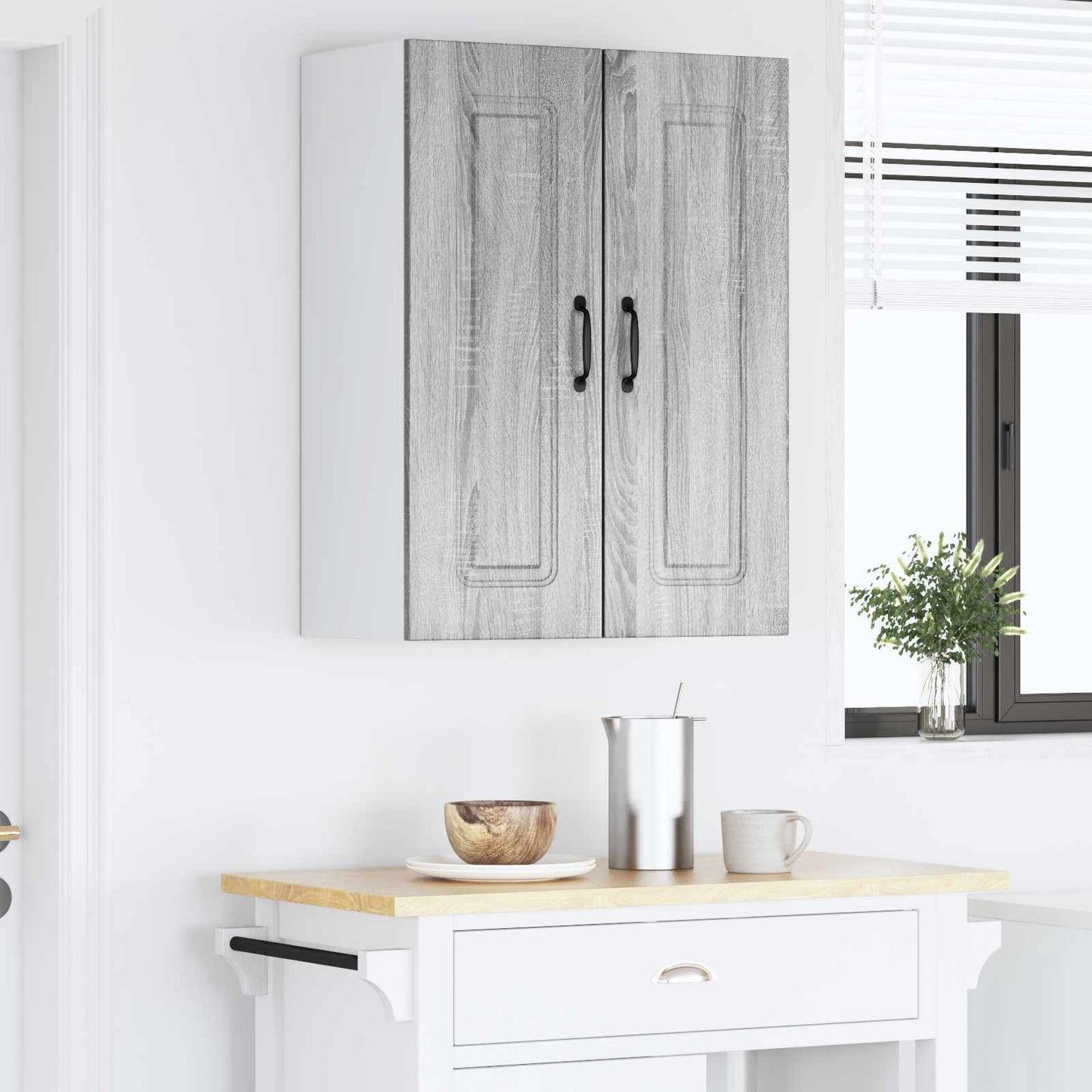 Keukenkast met opslag Kalmar 2 pcs Grijs Sonoma 30 x 31 x 80 cm is nu te koop bij PeponiXL, paradijselijk wonen!