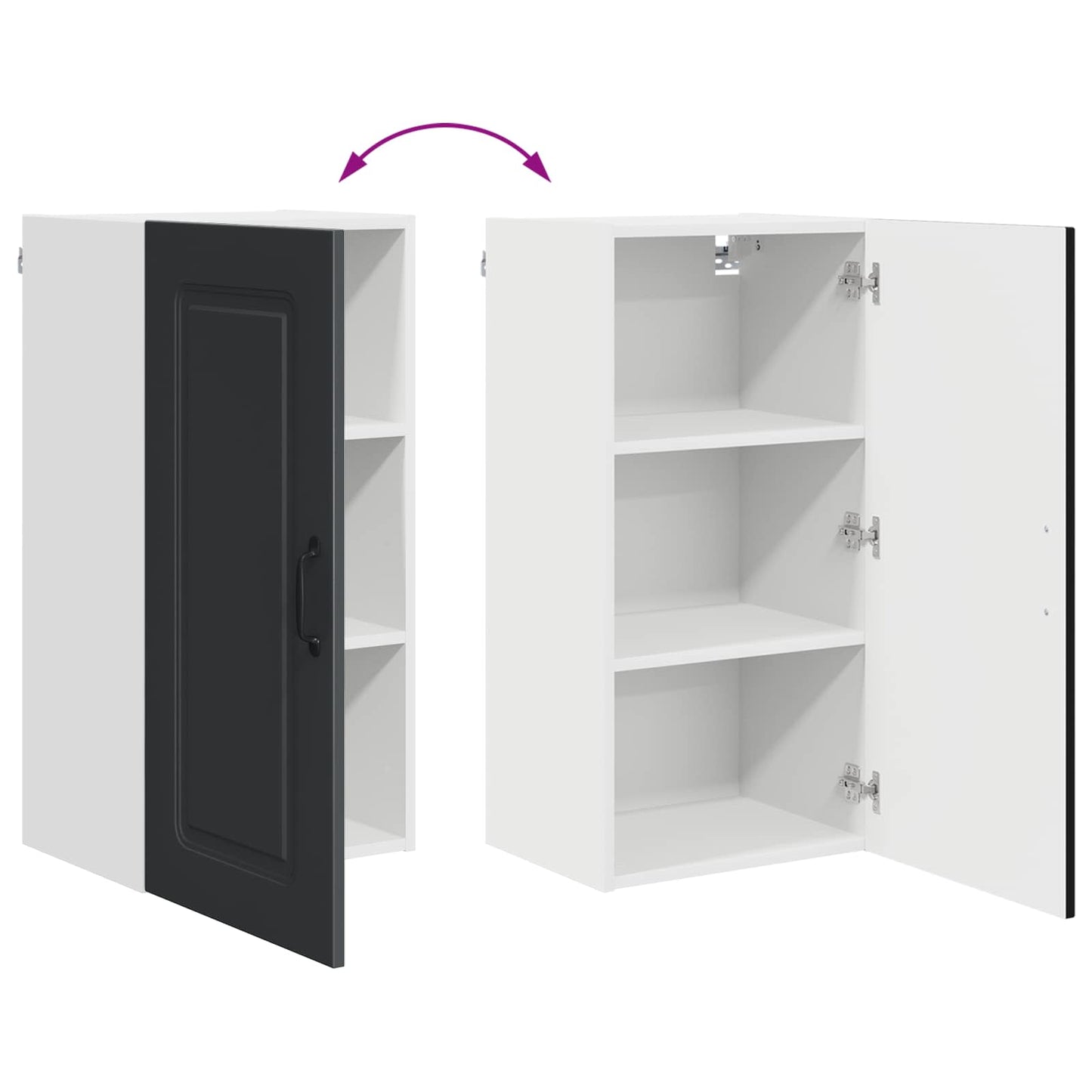 Keukenkast met opslag Kalmar Zwart 40 x 31 x 80 cm Bewerkt hout is nu te koop bij PeponiXL, paradijselijk wonen!