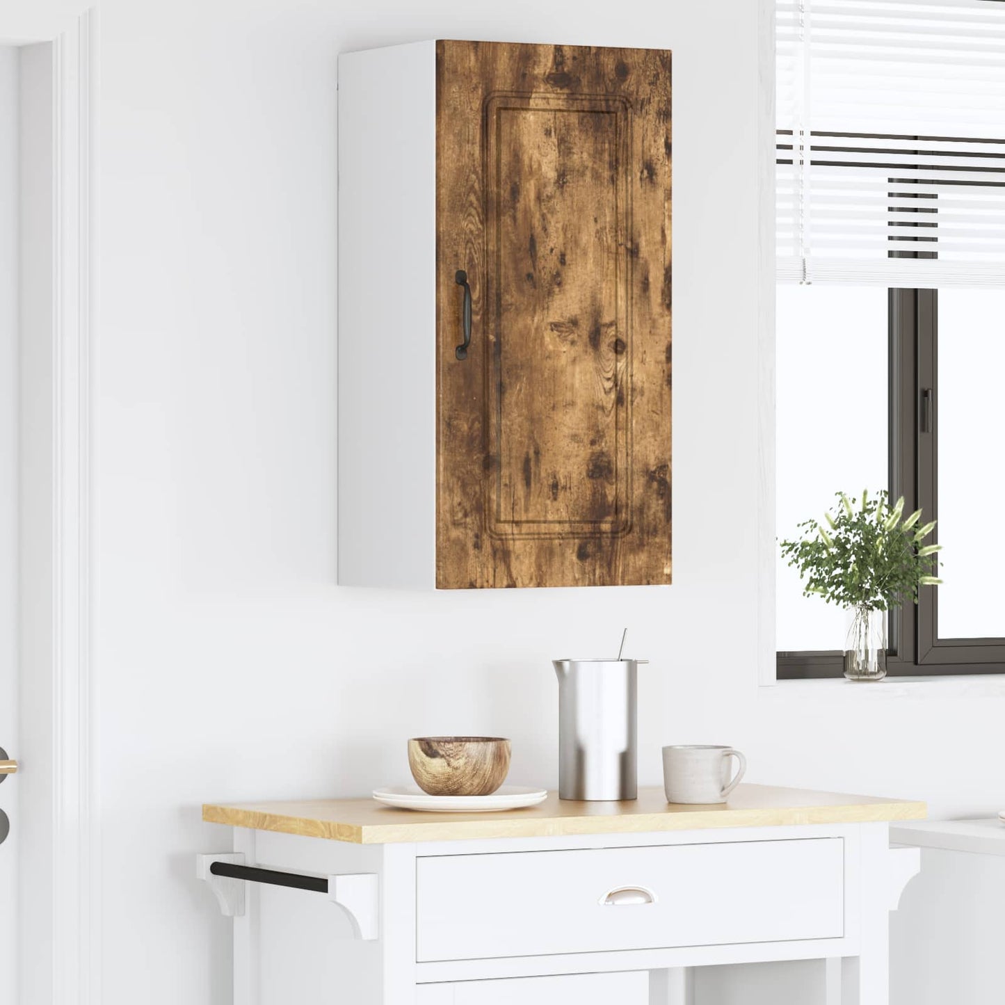Keukenkast Kalmar Gerookt eiken 40 x 31 x 80 cm Bewerkt hout is nu te koop bij PeponiXL, paradijselijk wonen!