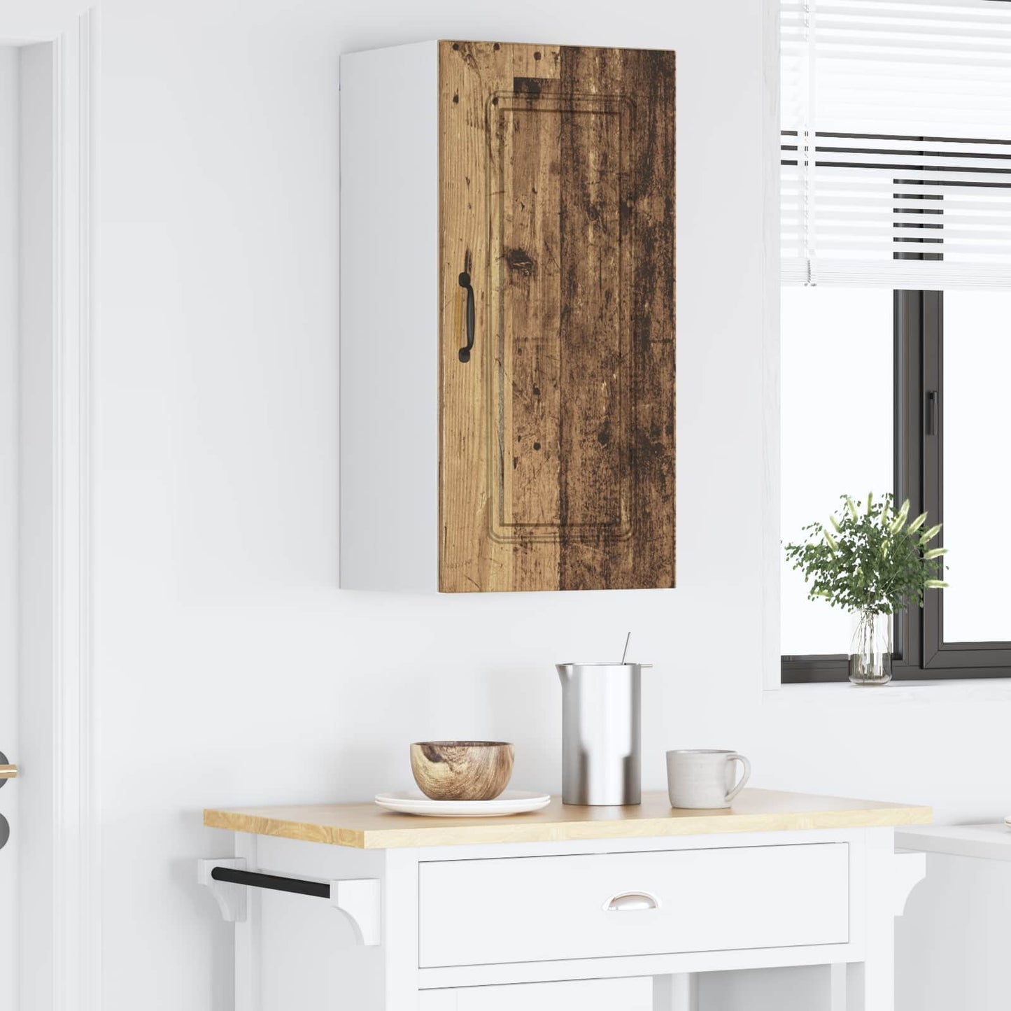 Keukenkast Kalmar Oudhout 40 x 31 x 80 cm Bewerkt hout is nu te koop bij PeponiXL, paradijselijk wonen!