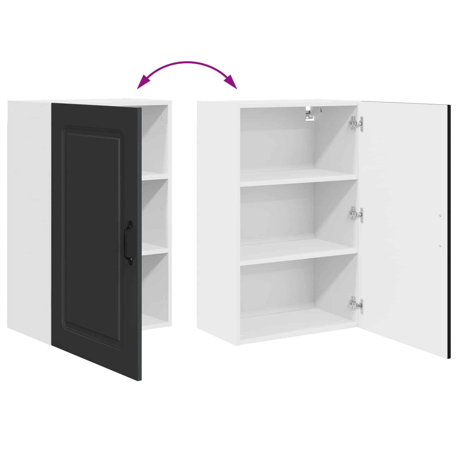 Keukenkast met opslag Kalmar Zwart 50 x 31 x 80 cm Bewerkt hout is nu te koop bij PeponiXL, paradijselijk wonen!