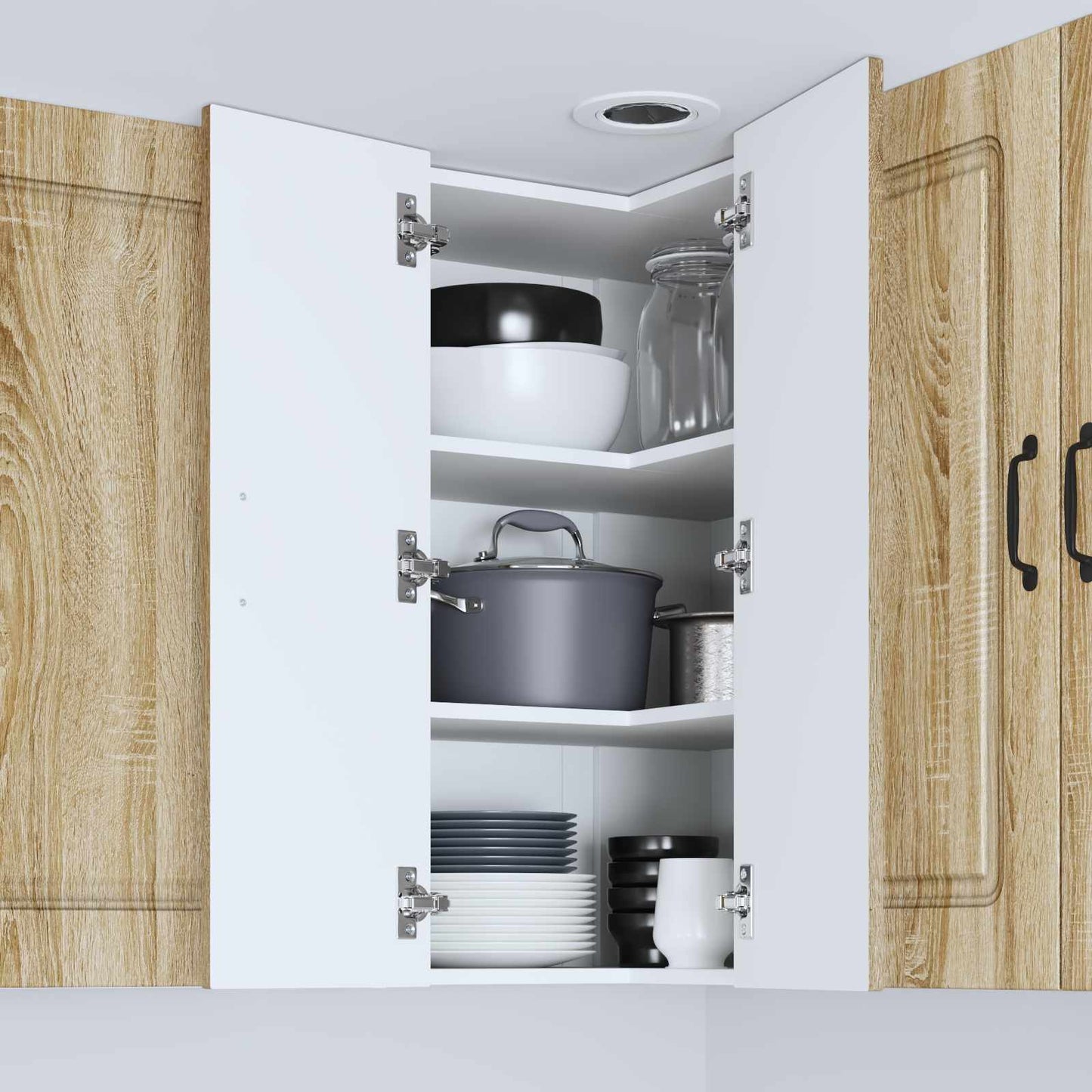 Keukenkast Kalmar Sonoma Eiken 57 x 57 x 80 cm Bewerkt hout is nu te koop bij PeponiXL, paradijselijk wonen!