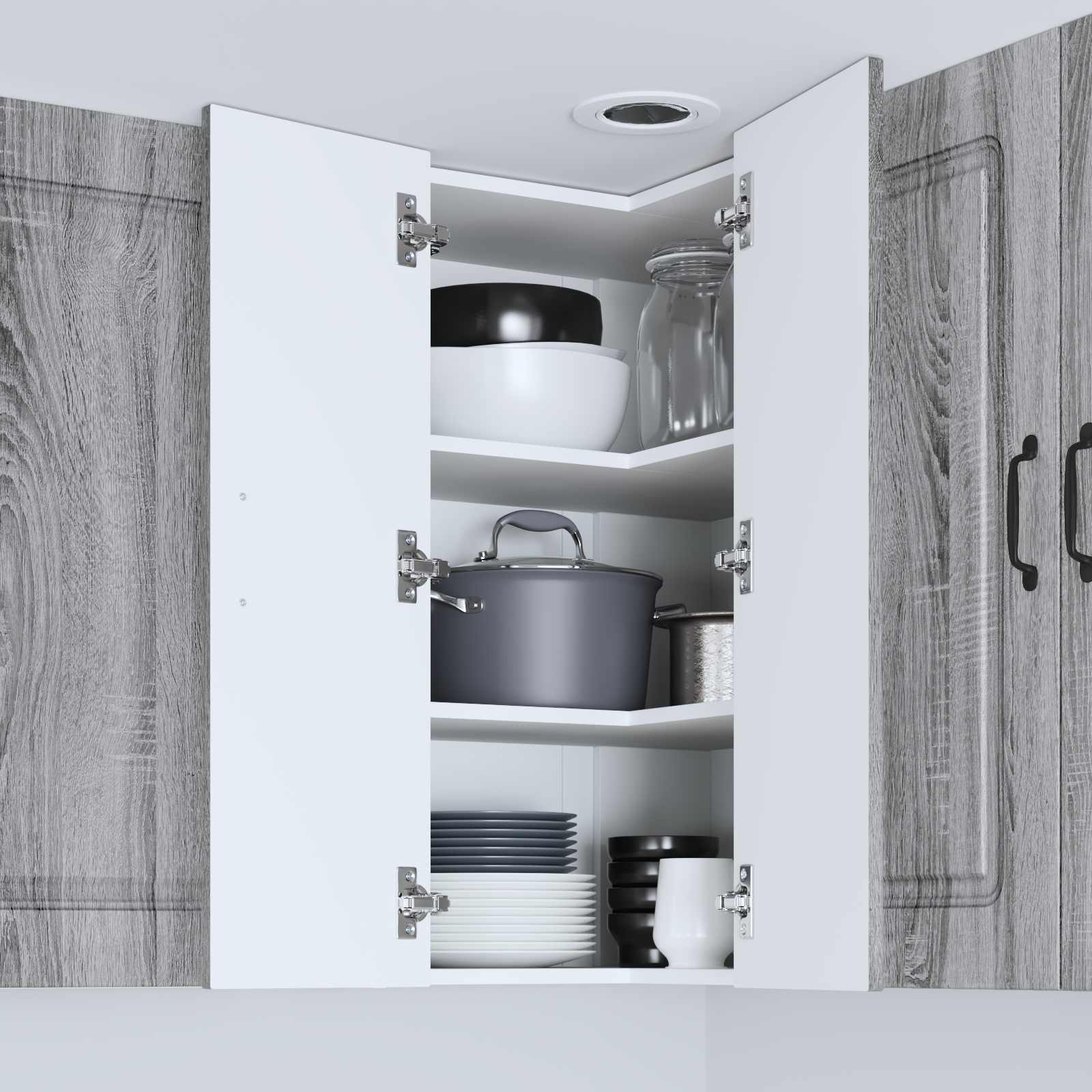 Keukenkast Kalmar Grijs Sonoma 57 x 57 x 80 cm Bewerkt hout is nu te koop bij PeponiXL, paradijselijk wonen!