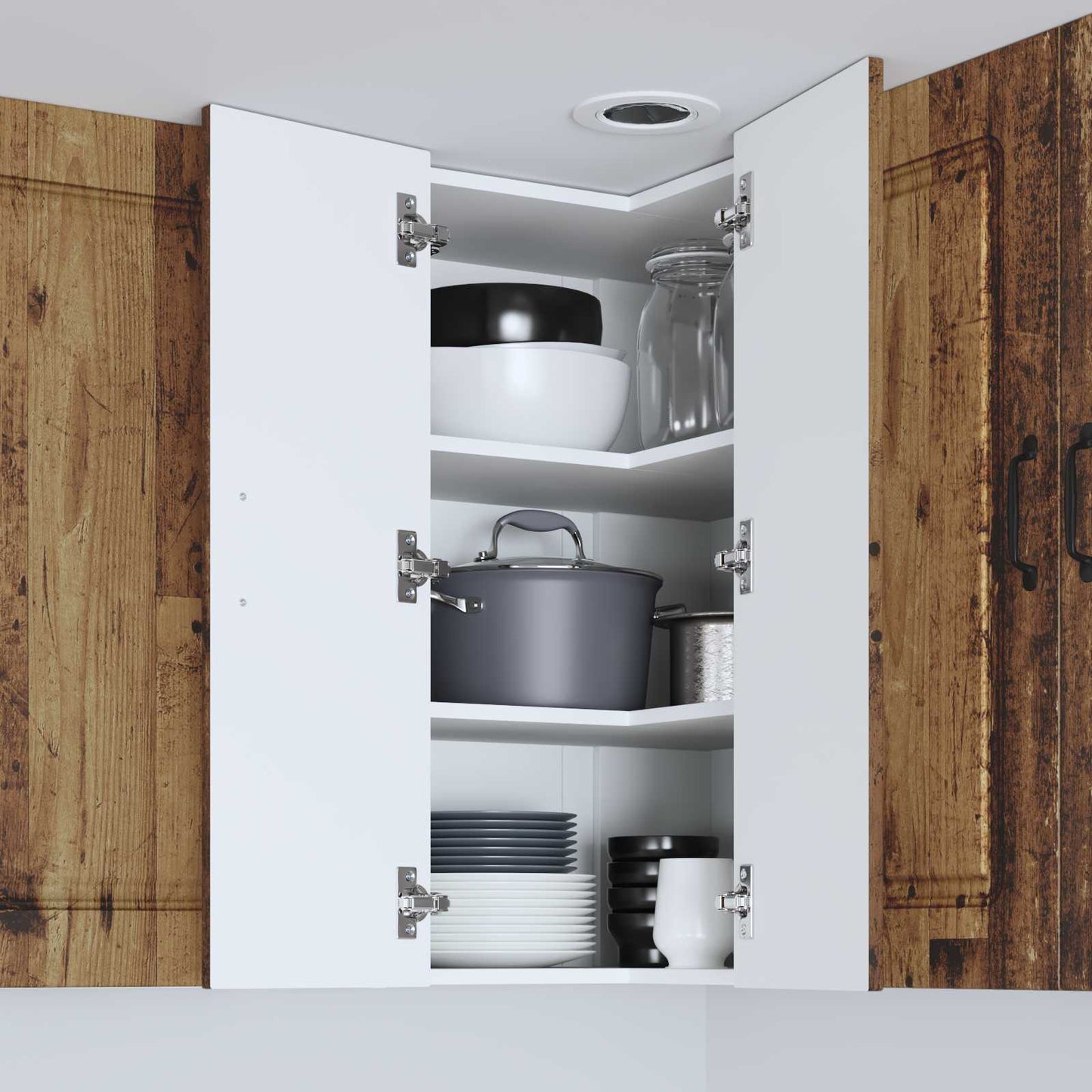 Keukenkast Kalmar Oudhout 57 x 57 x 80 cm Bewerkt hout is nu te koop bij PeponiXL, paradijselijk wonen!