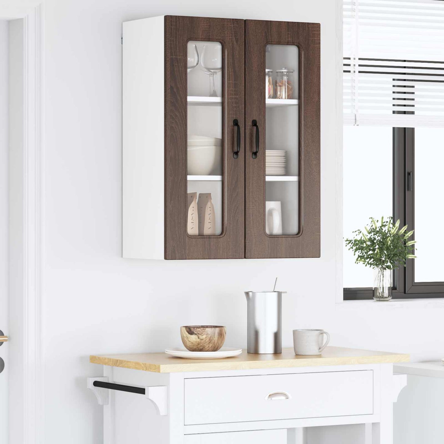 Keukenkast Kalmar Bruin Eiken 60 x 31 x 80 cm Bewerkt hout is nu te koop bij PeponiXL, paradijselijk wonen!