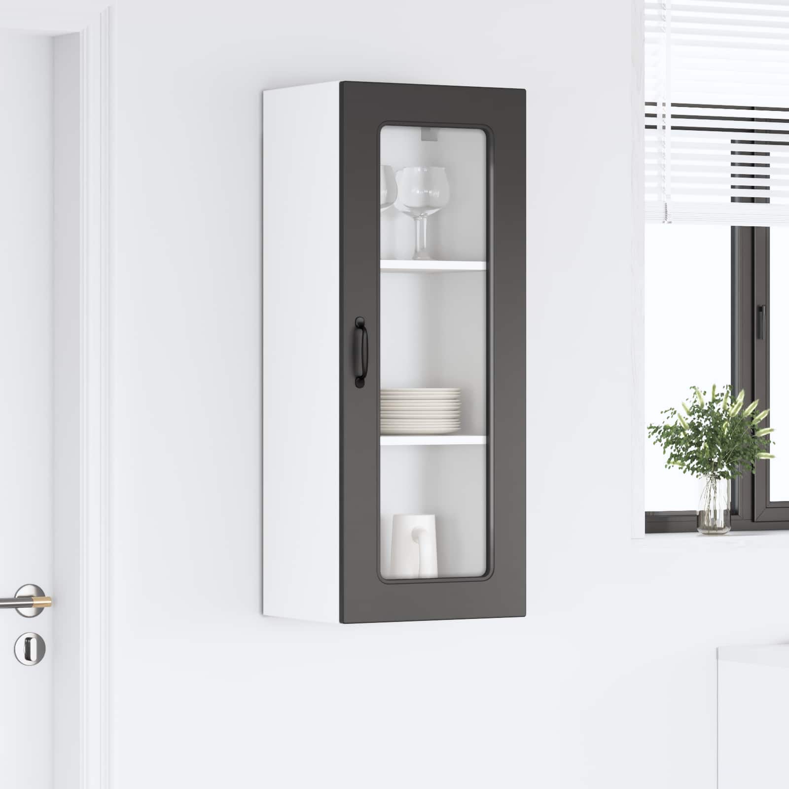 Keukenkast Kalmar Zwart 40 x 31 x 100 cm Bewerkt hout is nu te koop bij PeponiXL, paradijselijk wonen!