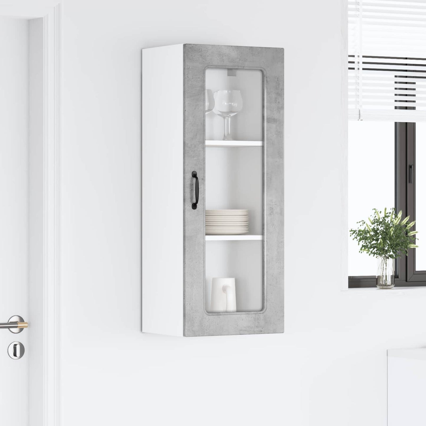 Keukenkast Kalmar Beton Grijs 40 x 31 x 100 cm Bewerkt hout is nu te koop bij PeponiXL, paradijselijk wonen!