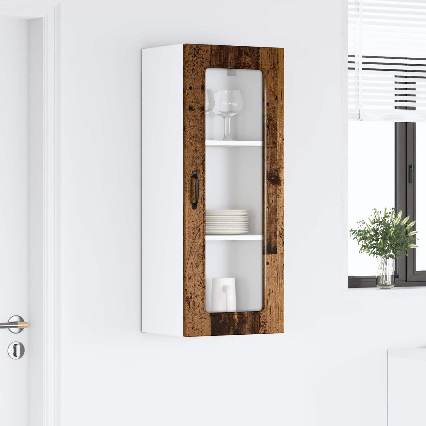 Keukenkast Kalmar Oudhout 40 x 31 x 100 cm Bewerkt hout is nu te koop bij PeponiXL, paradijselijk wonen!