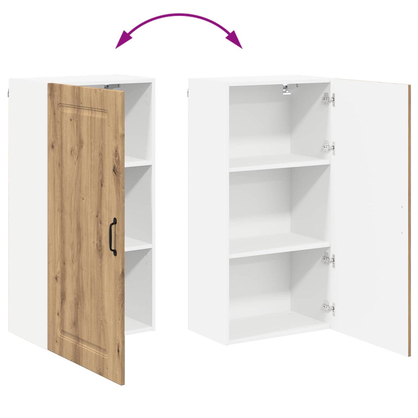 Keukenkast Kalmar Artisan Eiken 50 x 31 x 100 cm Bewerkt hout is nu te koop bij PeponiXL, paradijselijk wonen!