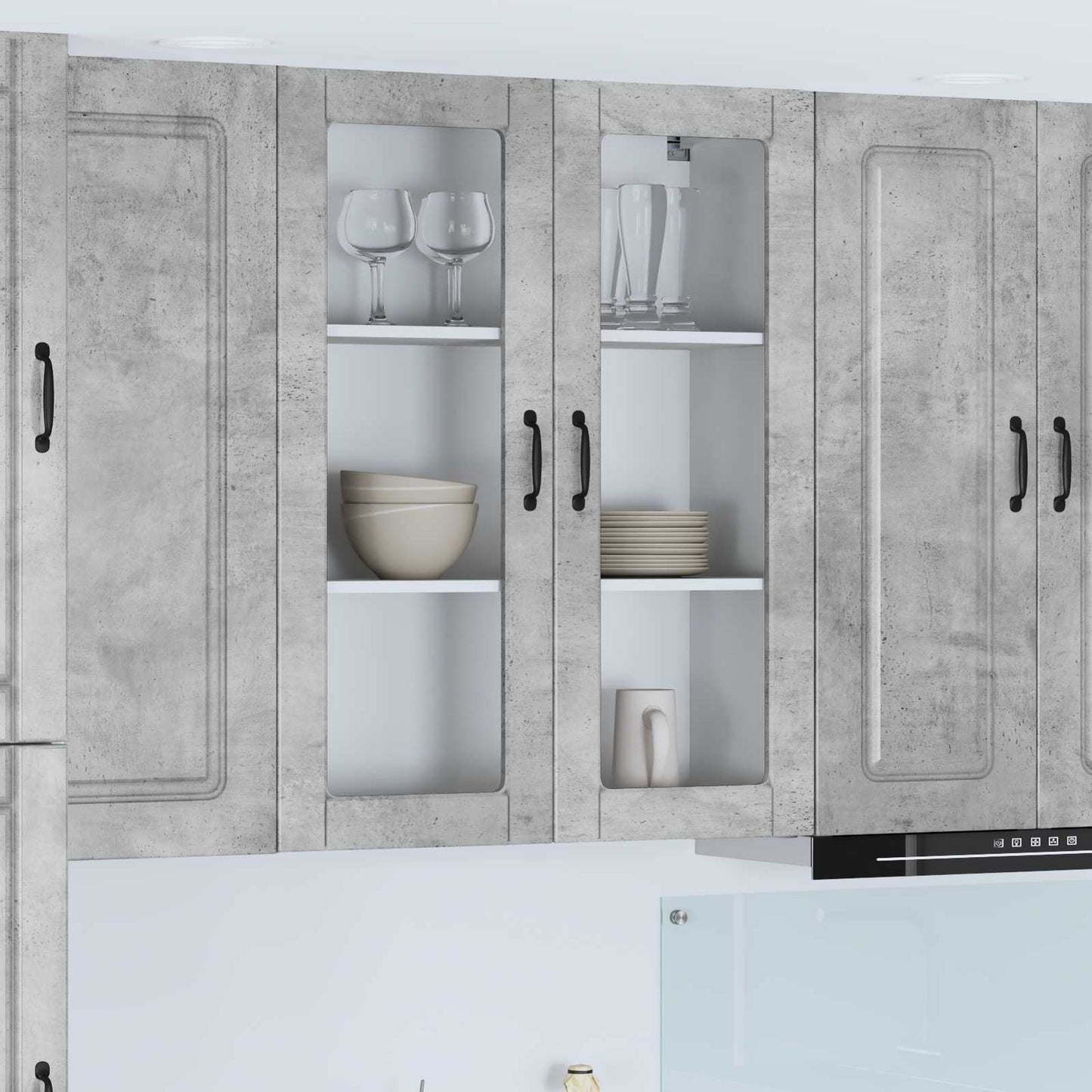 Keukenkast Kalmar Beton Grijs 80 x 31 x 100 cm Bewerkt hout is nu te koop bij PeponiXL, paradijselijk wonen!