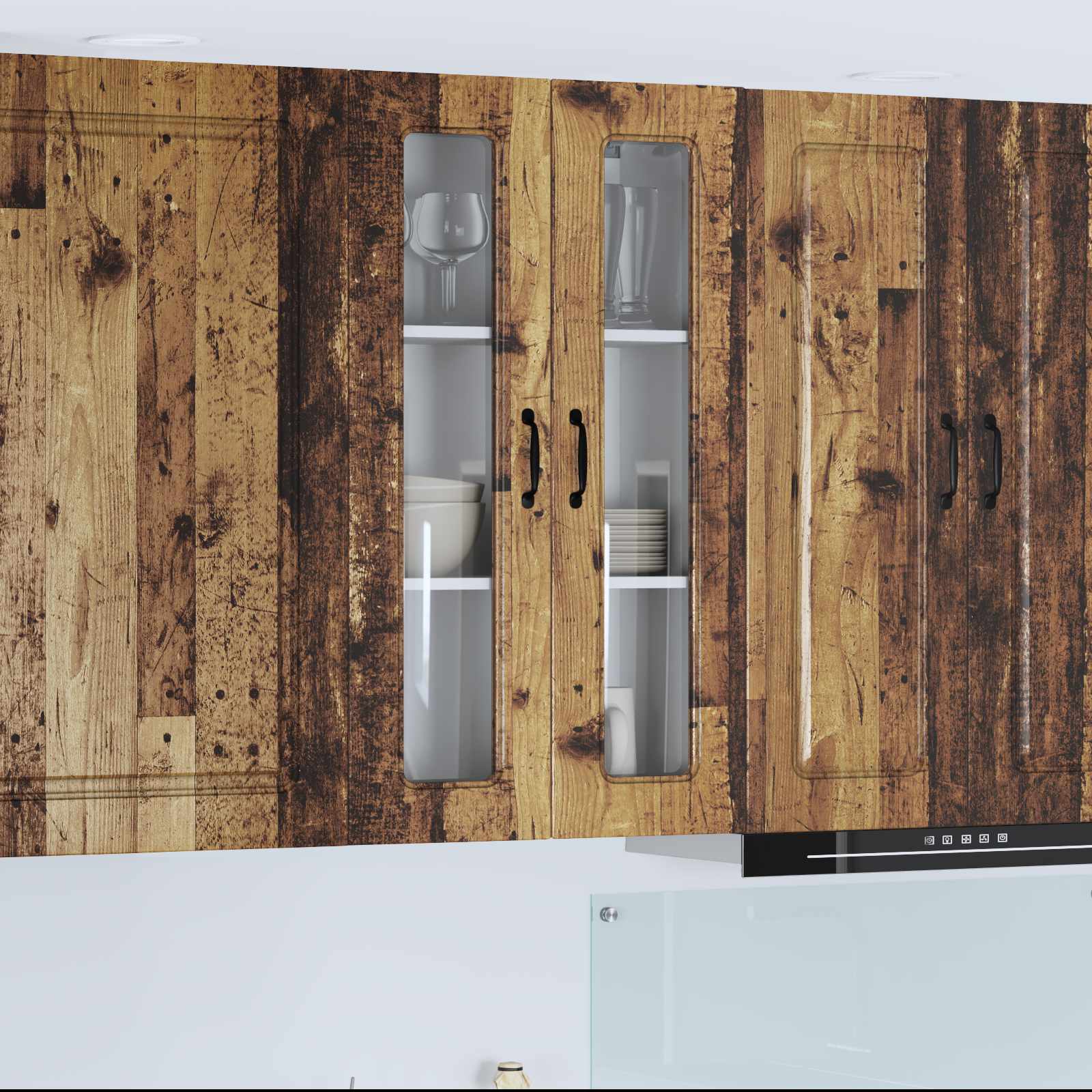 Keukenkast Kalmar Oudhout 60 x 31 x 100 cm Bewerkt hout is nu te koop bij PeponiXL, paradijselijk wonen!