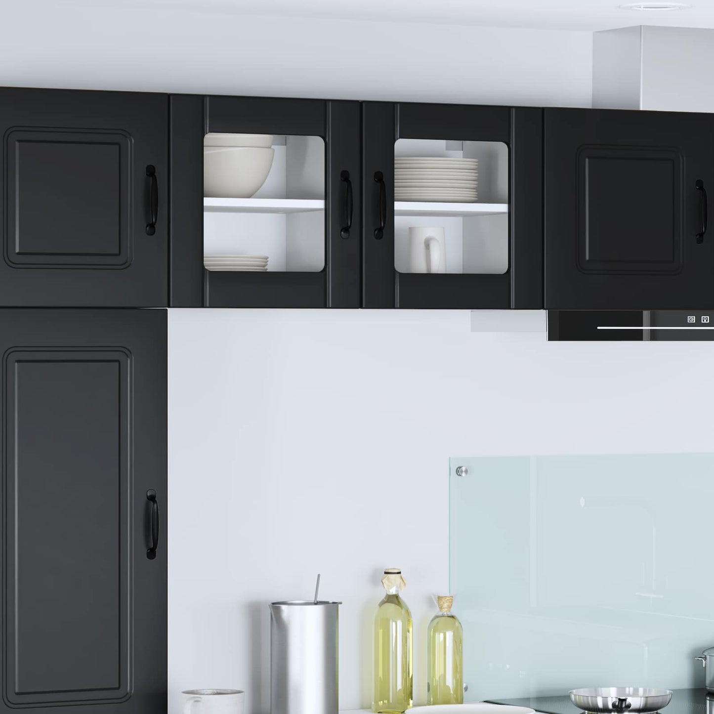 Vaatwasserpaneel Lucca 2 pcs Zwart 40 x 31 x 40 cm Bewerkt hout is nu te koop bij PeponiXL, paradijselijk wonen!