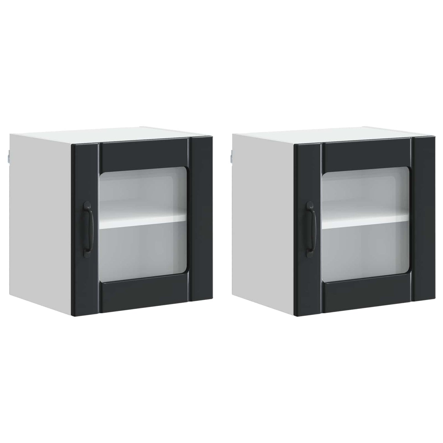 Vaatwasserpaneel Lucca 2 pcs Zwart 40 x 31 x 40 cm Bewerkt hout is nu te koop bij PeponiXL, paradijselijk wonen!