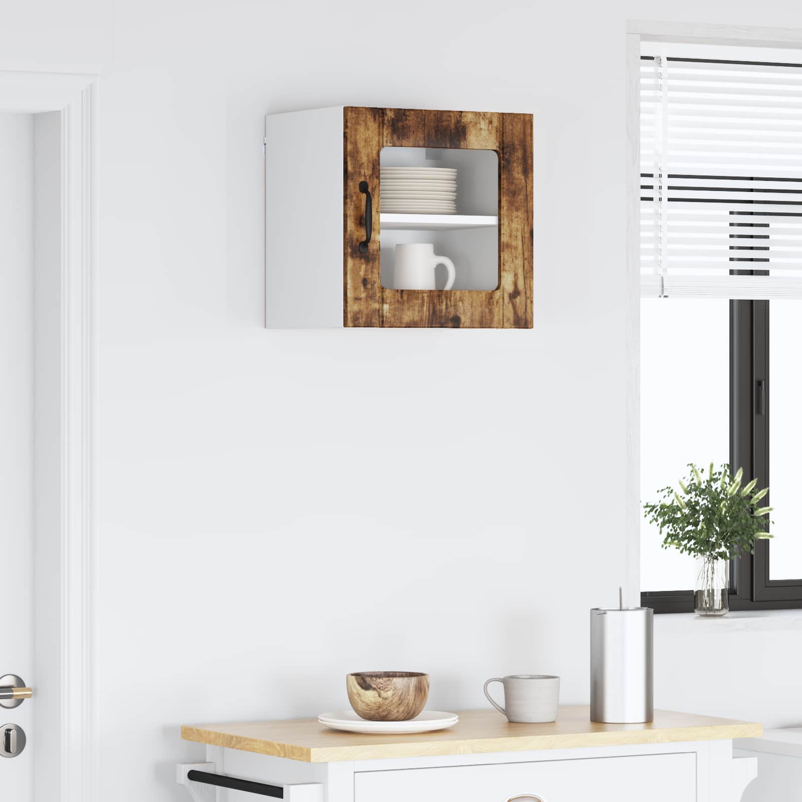 Keukenkast Gerookt eiken 40 x 31 x 40 cm Bewerkt hout is nu te koop bij PeponiXL, paradijselijk wonen!