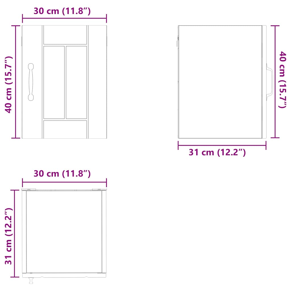 Keukenkast Wit 30 x 31 x 40 cm Bewerkt hout is nu te koop bij PeponiXL, paradijselijk wonen!