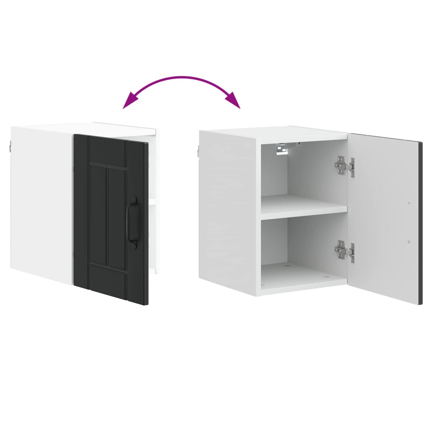 Keukenkast Zwart 30 x 31 x 40 cm Bewerkt hout is nu te koop bij PeponiXL, paradijselijk wonen!