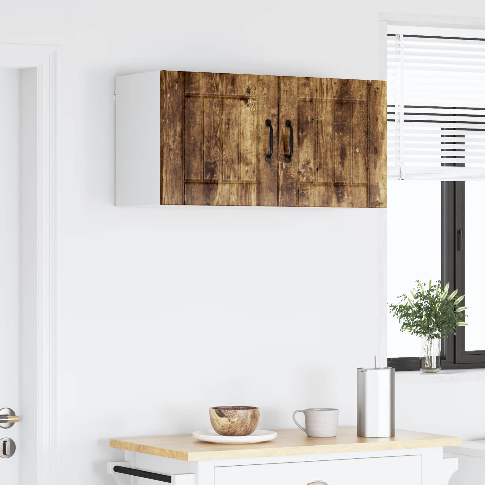 Keukenkast 2 pcs Gerookt eiken 40 x 31 x 40 cm Bewerkt hout is nu te koop bij PeponiXL, paradijselijk wonen!