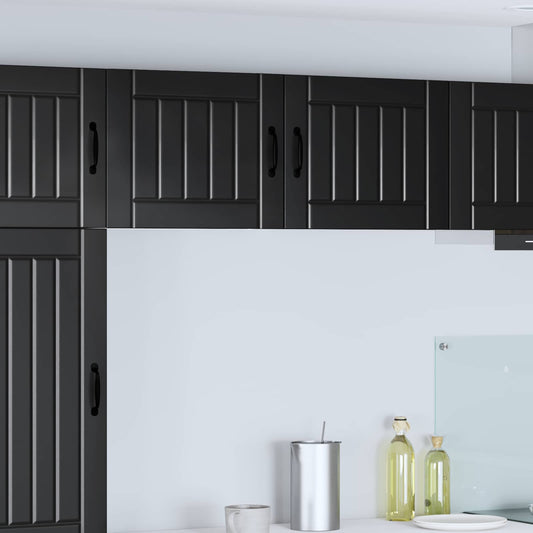 Vaatwasserpaneel Lucca 2 pcs Zwart 50 x 31 x 40 cm Bewerkt hout is nu te koop bij PeponiXL, paradijselijk wonen!