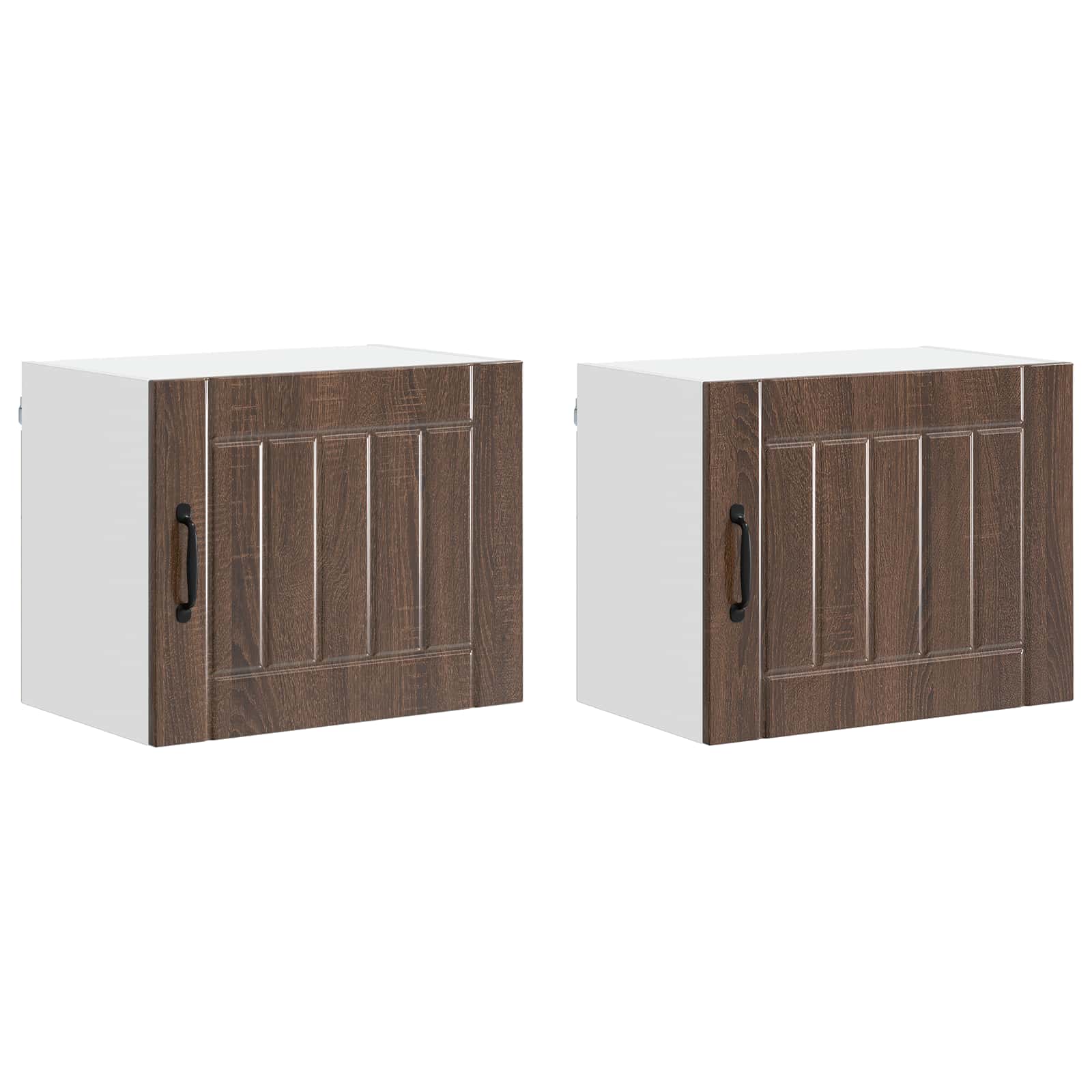 Keukenkast 2 pcs Bruin Eiken 50 x 31 x 40 cm Bewerkt hout is nu te koop bij PeponiXL, paradijselijk wonen!