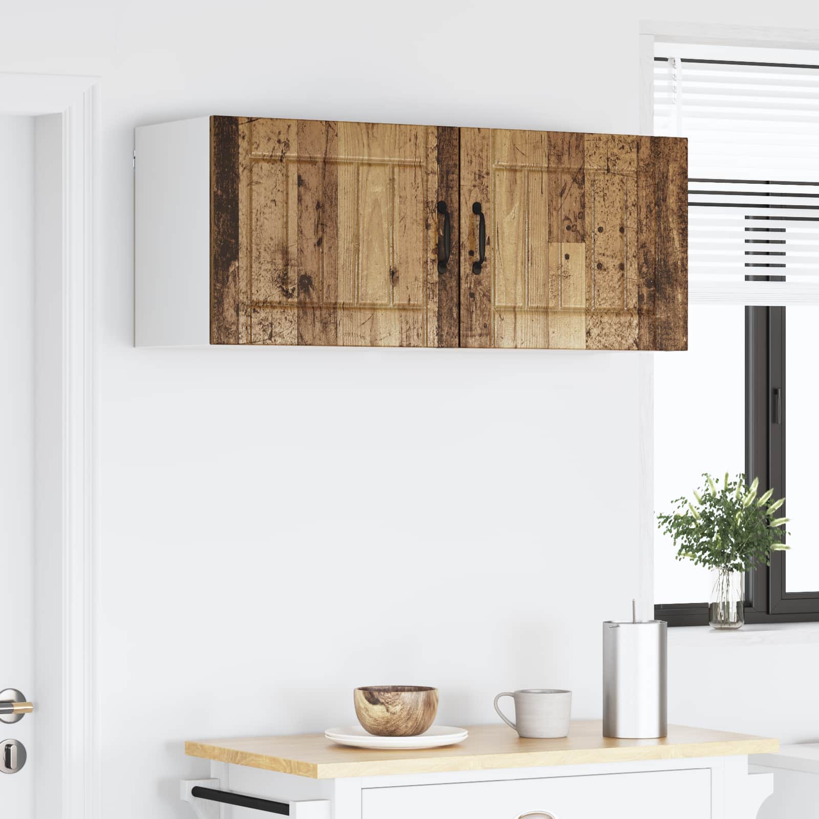 Keukenkast 2 pcs Oudhout 50 x 31 x 40 cm Bewerkt hout is nu te koop bij PeponiXL, paradijselijk wonen!