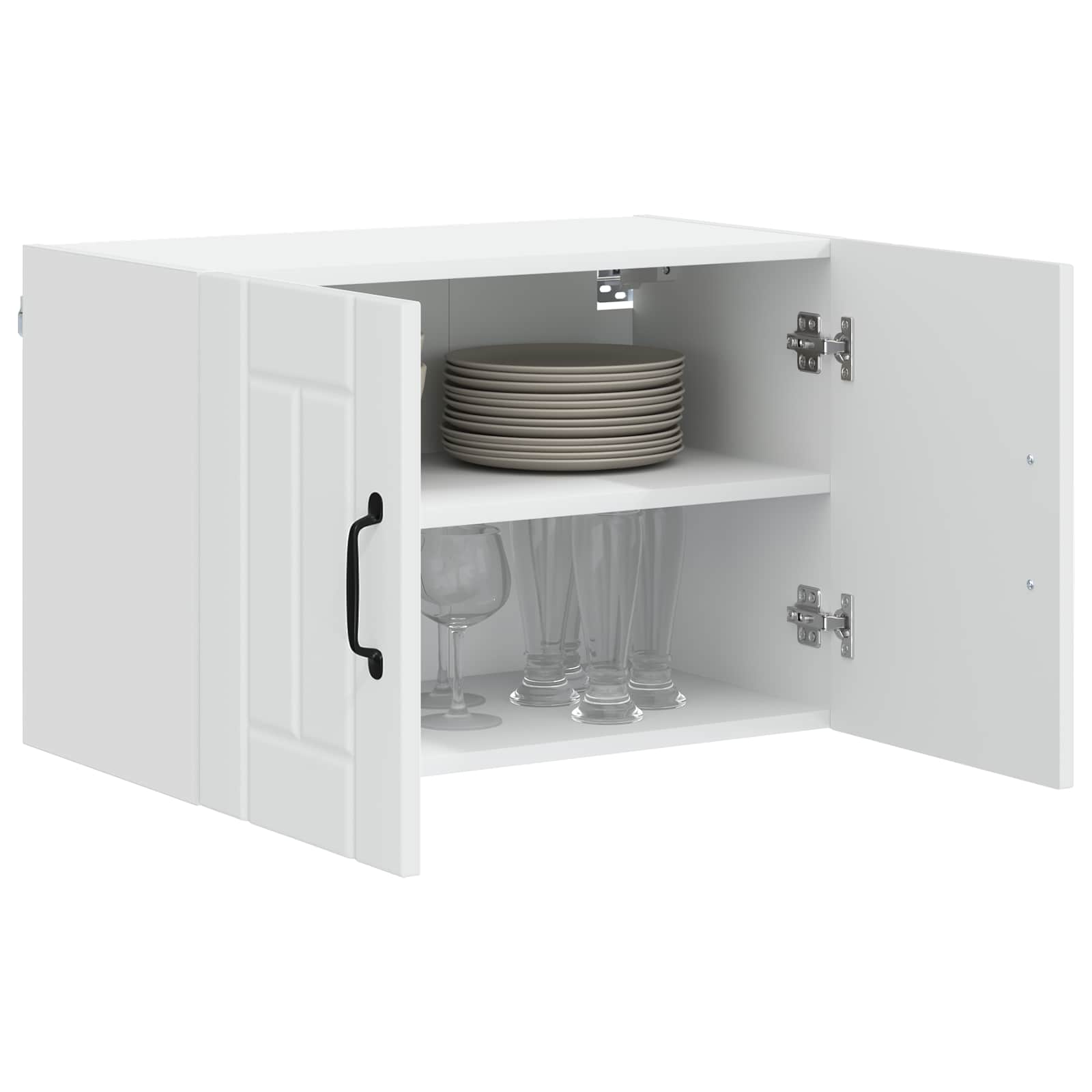 Vaatwasserpaneel Lucca 2 pcs Wit 60 x 31 x 40 cm Bewerkt hout is nu te koop bij PeponiXL, paradijselijk wonen!
