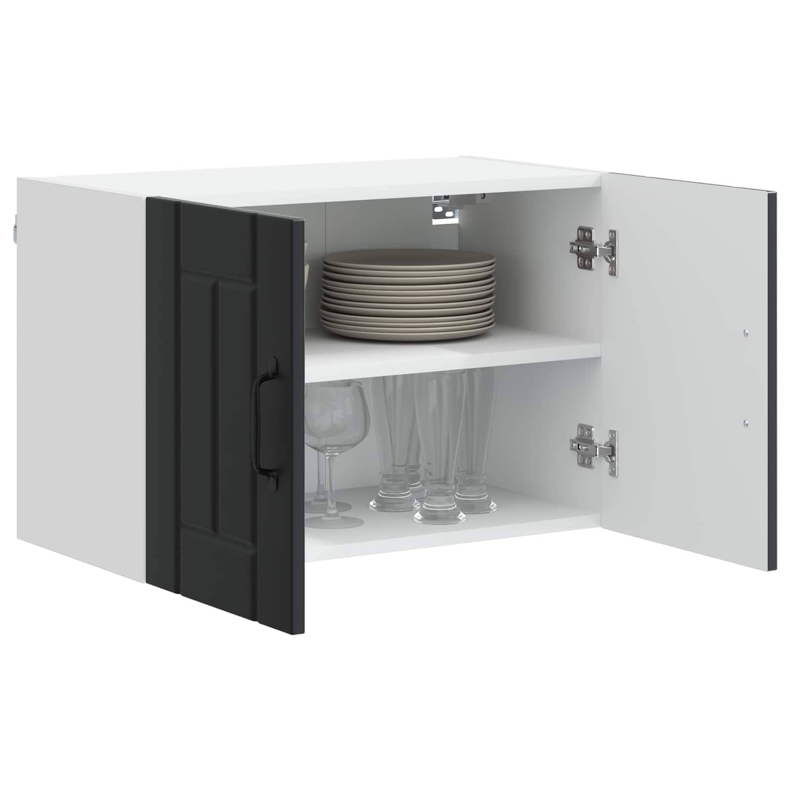 Keukenkast aan de muur Lucca Zwart 60 x 31 x 40 cm Bewerkt hout is nu te koop bij PeponiXL, paradijselijk wonen!