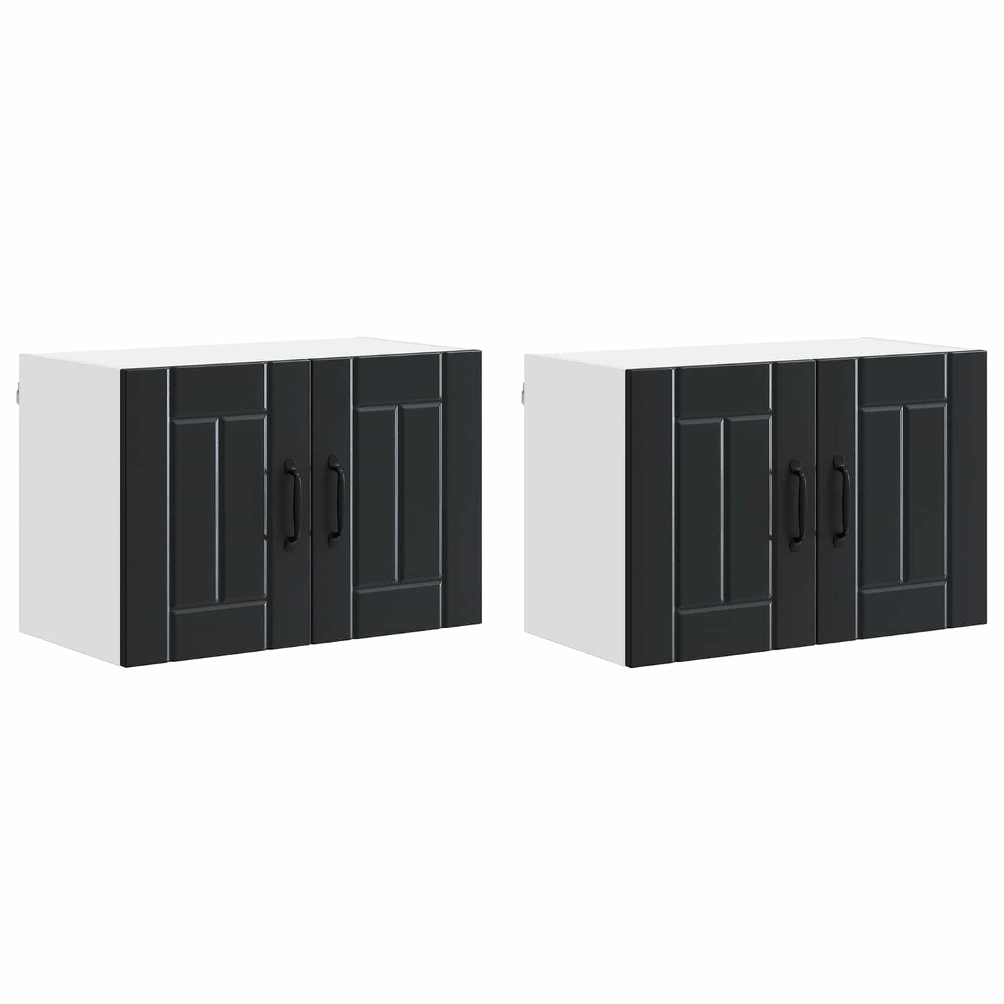 Vaatwasserpaneel Lucca 2 pcs Zwart 60 x 31 x 40 cm Bewerkt hout is nu te koop bij PeponiXL, paradijselijk wonen!