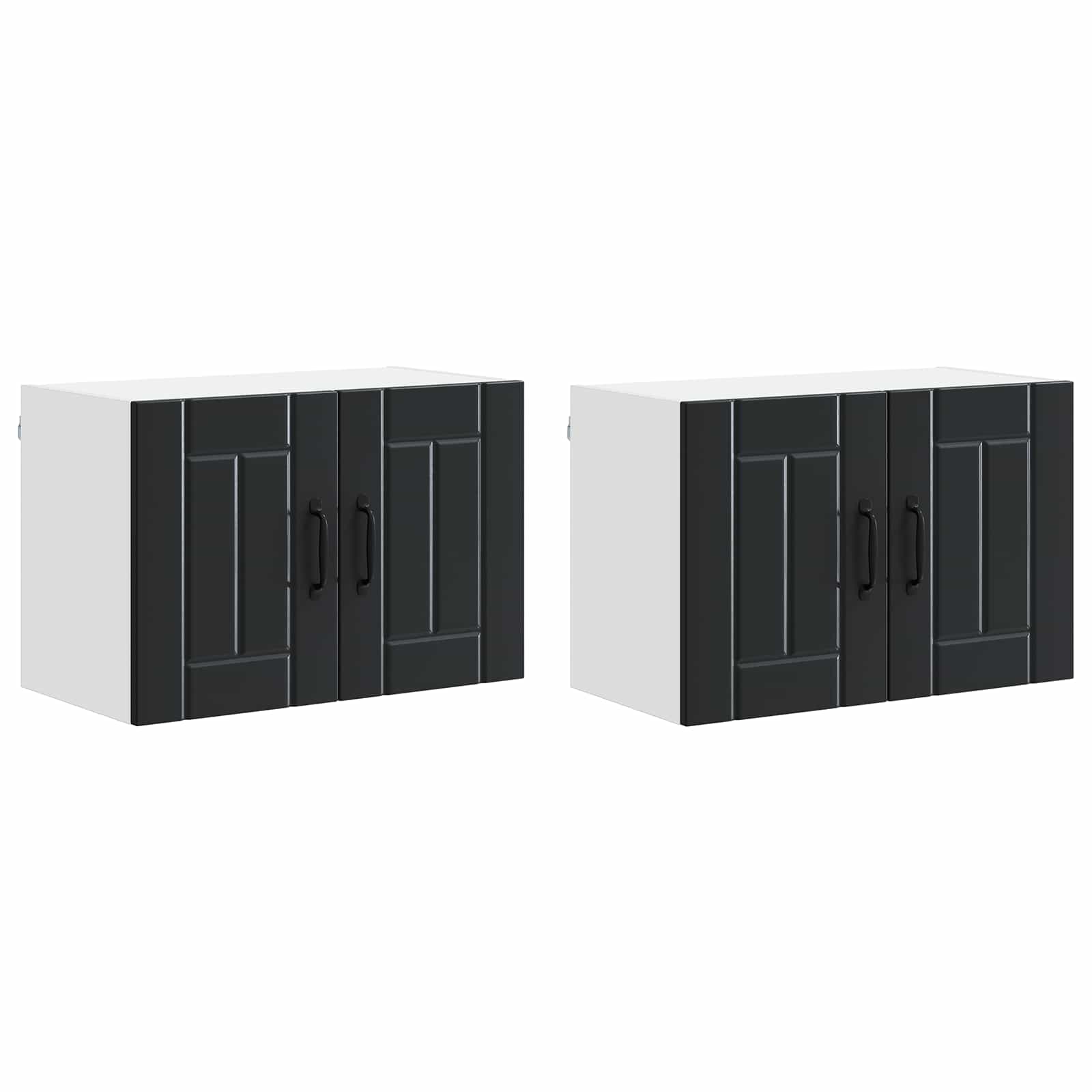 Vaatwasserpaneel Lucca 2 pcs Zwart 60 x 31 x 40 cm Bewerkt hout is nu te koop bij PeponiXL, paradijselijk wonen!