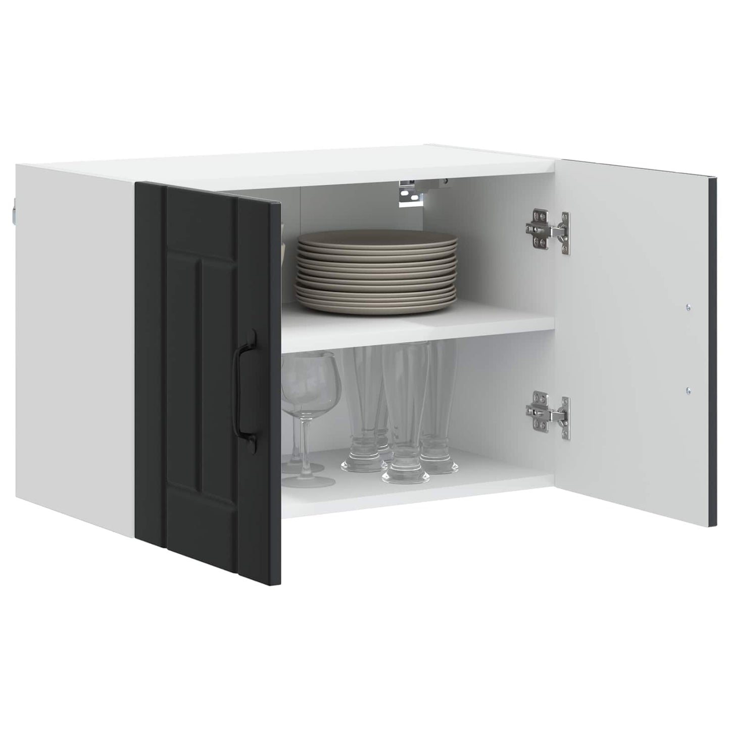 Vaatwasserpaneel Lucca 2 pcs Zwart 60 x 31 x 40 cm Bewerkt hout is nu te koop bij PeponiXL, paradijselijk wonen!