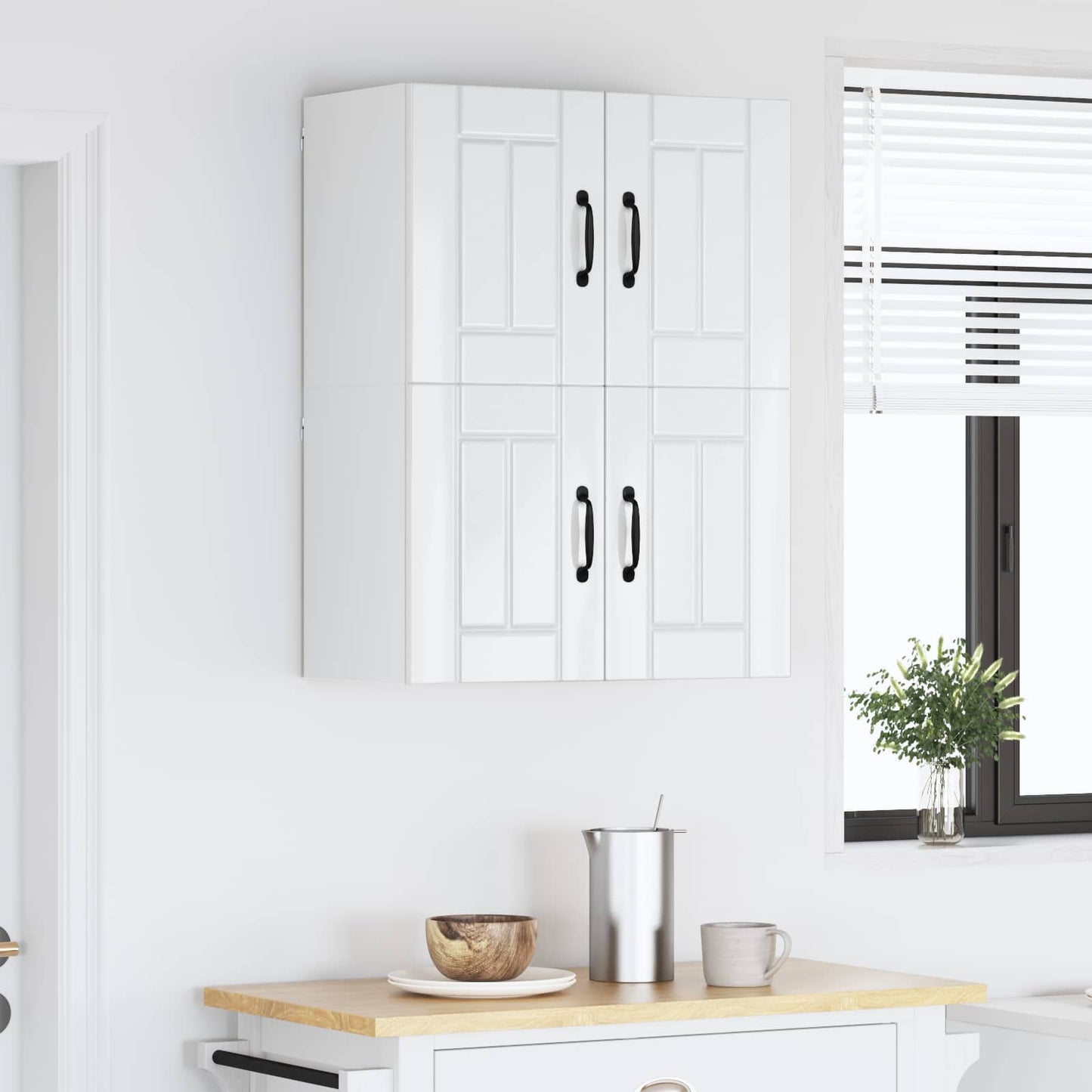 Keukenwandkasten Lucca 2 pcs Hoogglans Wit 60 x 31 x 40 cm is nu te koop bij PeponiXL, paradijselijk wonen!