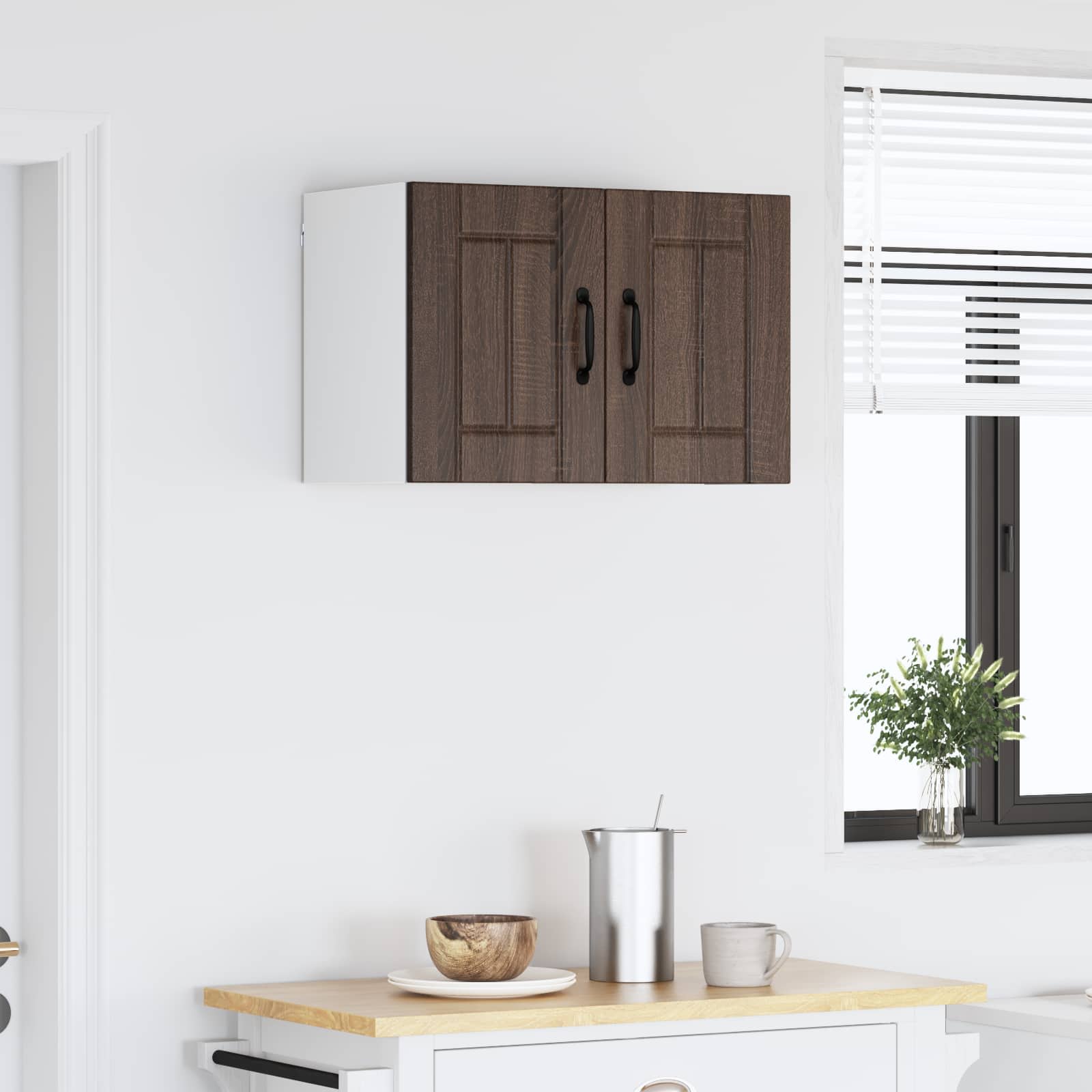 Keukenkast aan de muur Bruin Eiken 60 x 31 x 40 cm Bewerkt hout is nu te koop bij PeponiXL, paradijselijk wonen!