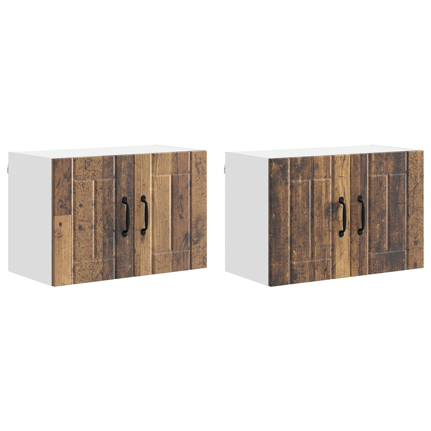 Keukenwandkasten 2 pcs Oudhout 60 x 31 x 40 cm Bewerkt hout is nu te koop bij PeponiXL, paradijselijk wonen!