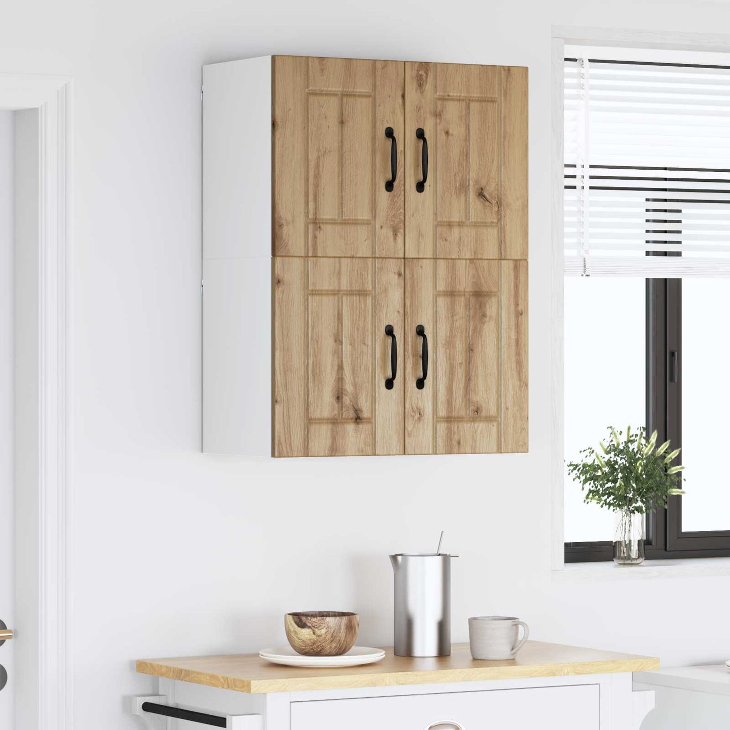 Keukenwandkasten Lucca 2 pcs Artisanaal eiken 60 x 31 x 40 cm is nu te koop bij PeponiXL, paradijselijk wonen!