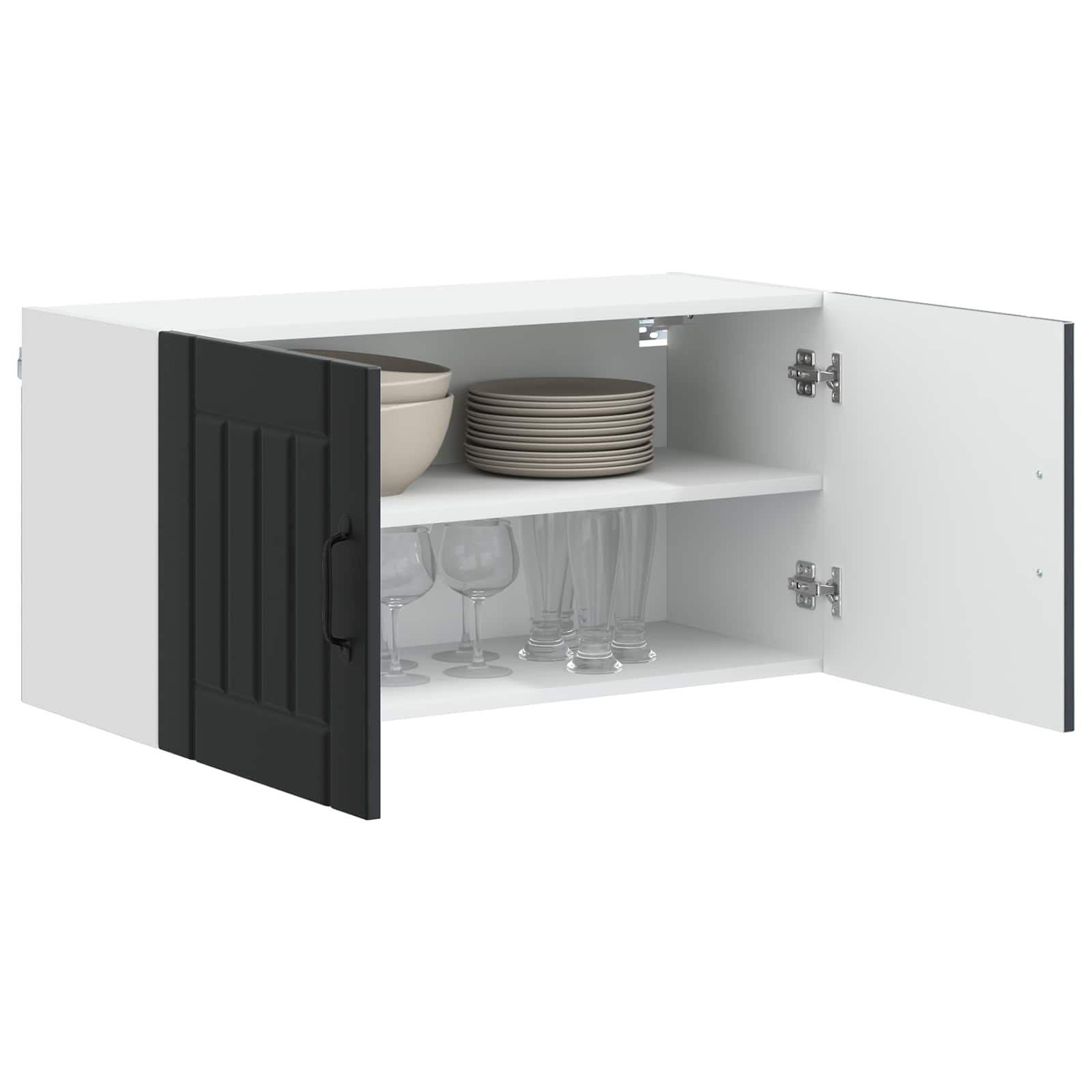 Vaatwasserpaneel Lucca Zwart 80 x 31 x 40 cm Bewerkt hout is nu te koop bij PeponiXL, paradijselijk wonen!