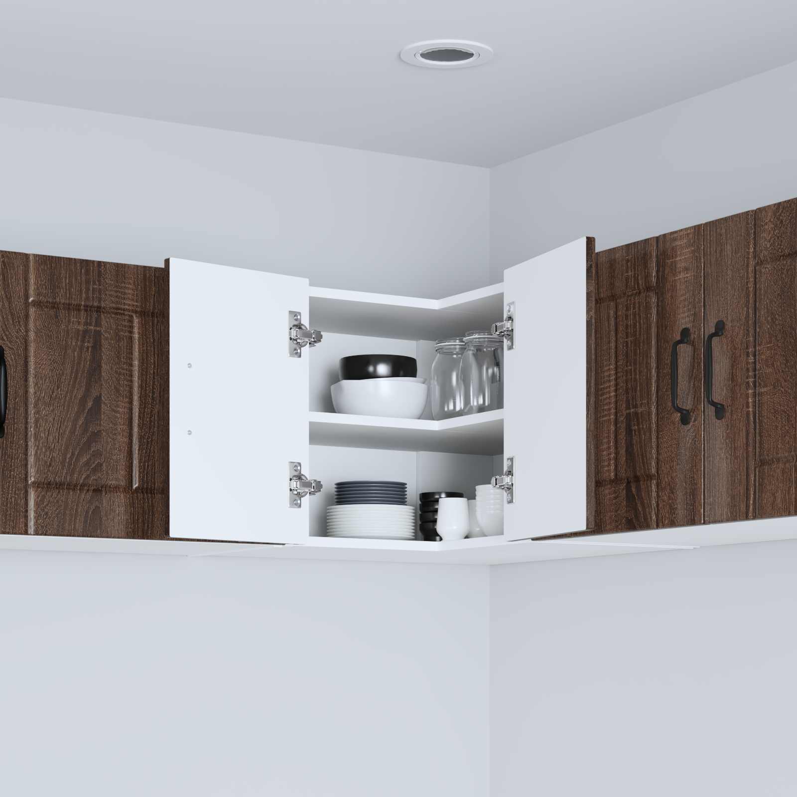 Keukenkast Bruin Eiken 57 x 57 x 40 cm Bewerkt hout is nu te koop bij PeponiXL, paradijselijk wonen!