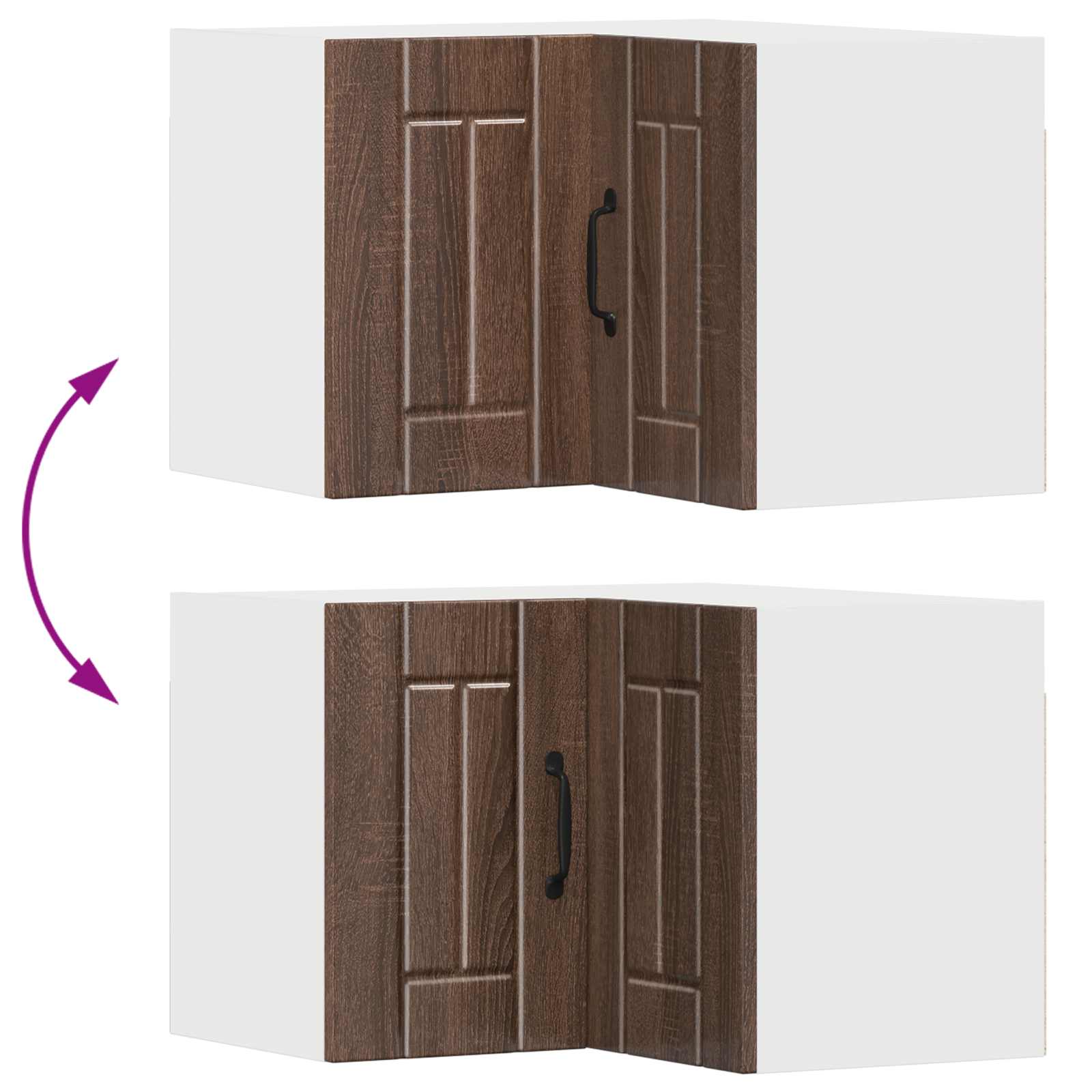 Keukenkast Bruin Eiken 57 x 57 x 40 cm Bewerkt hout is nu te koop bij PeponiXL, paradijselijk wonen!