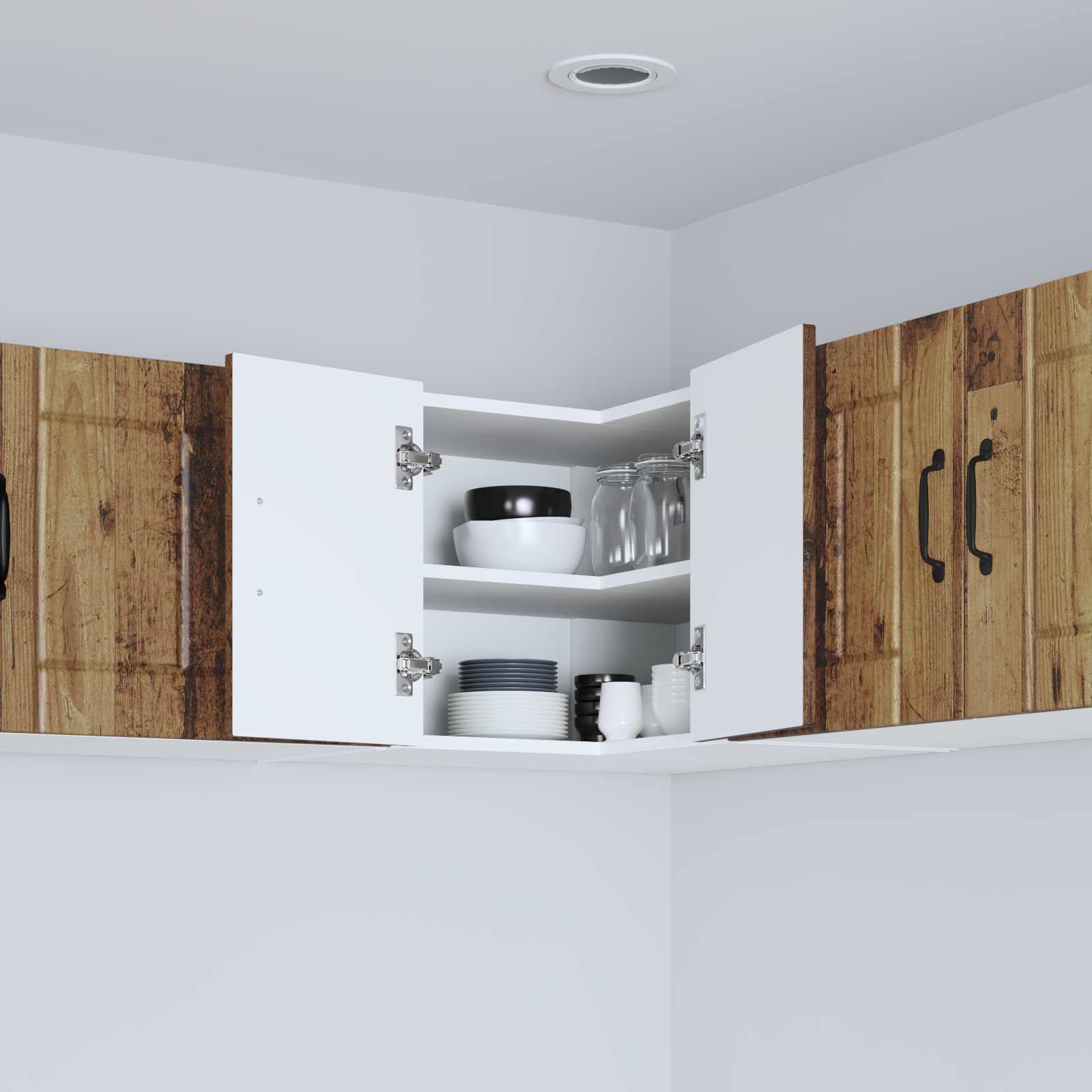 Keukenkast Oudhout 57 x 57 x 40 cm Bewerkt hout is nu te koop bij PeponiXL, paradijselijk wonen!